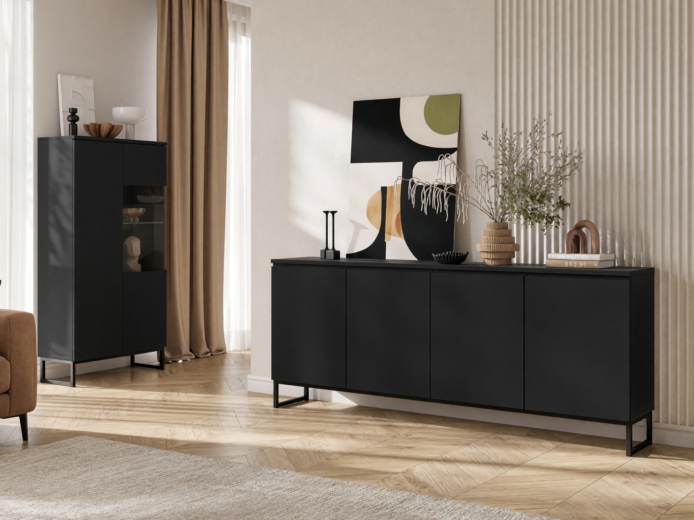 Set de living Velsora 108 (Negru)