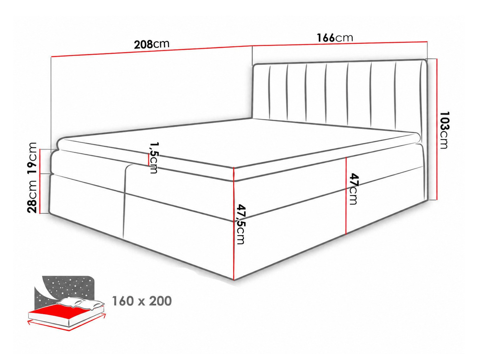 Pat boxspring Culina (Soft 017 + Ikar 09)