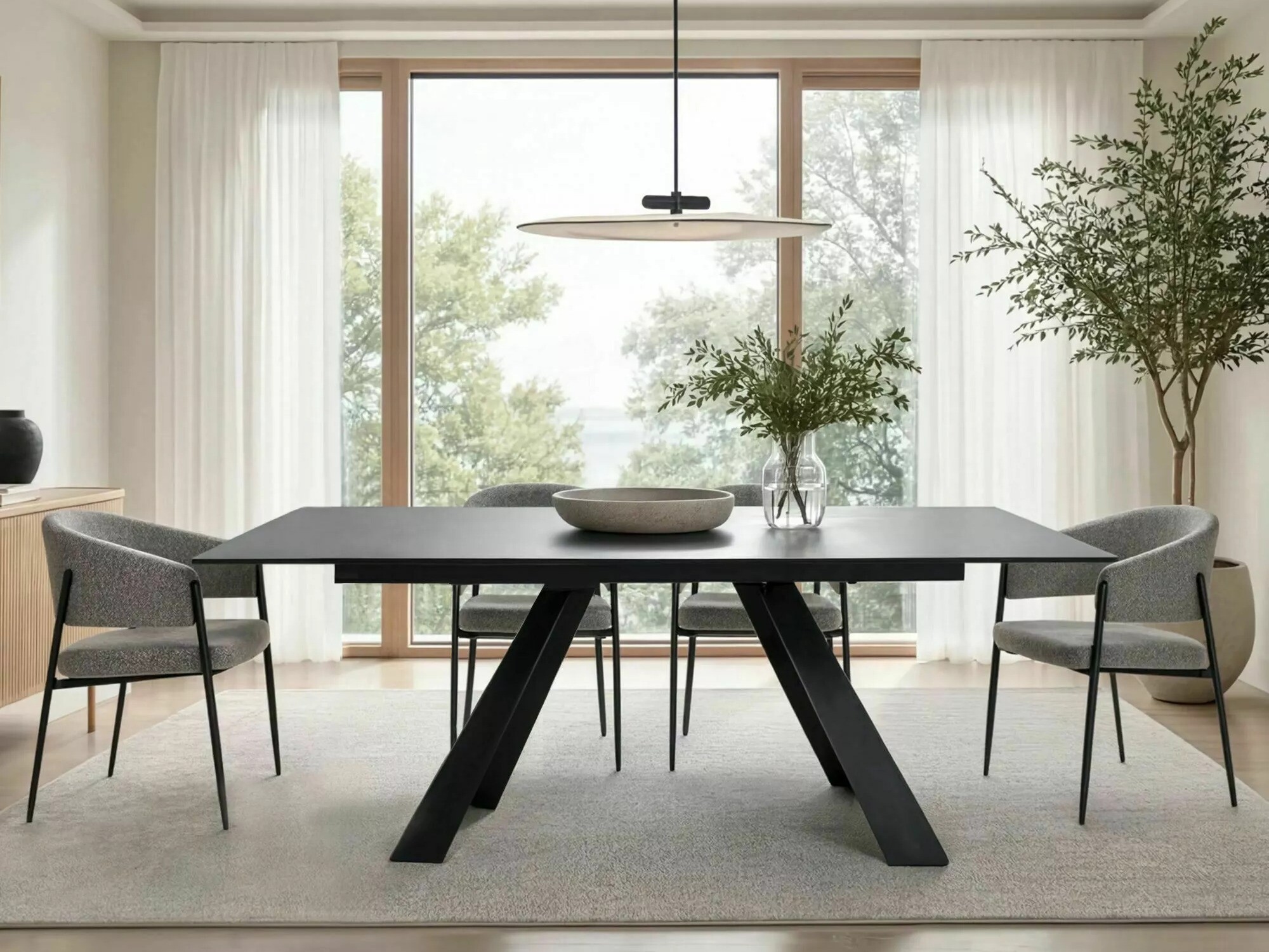 Scaun Detroit 1053 (Gri + Mat Negru)