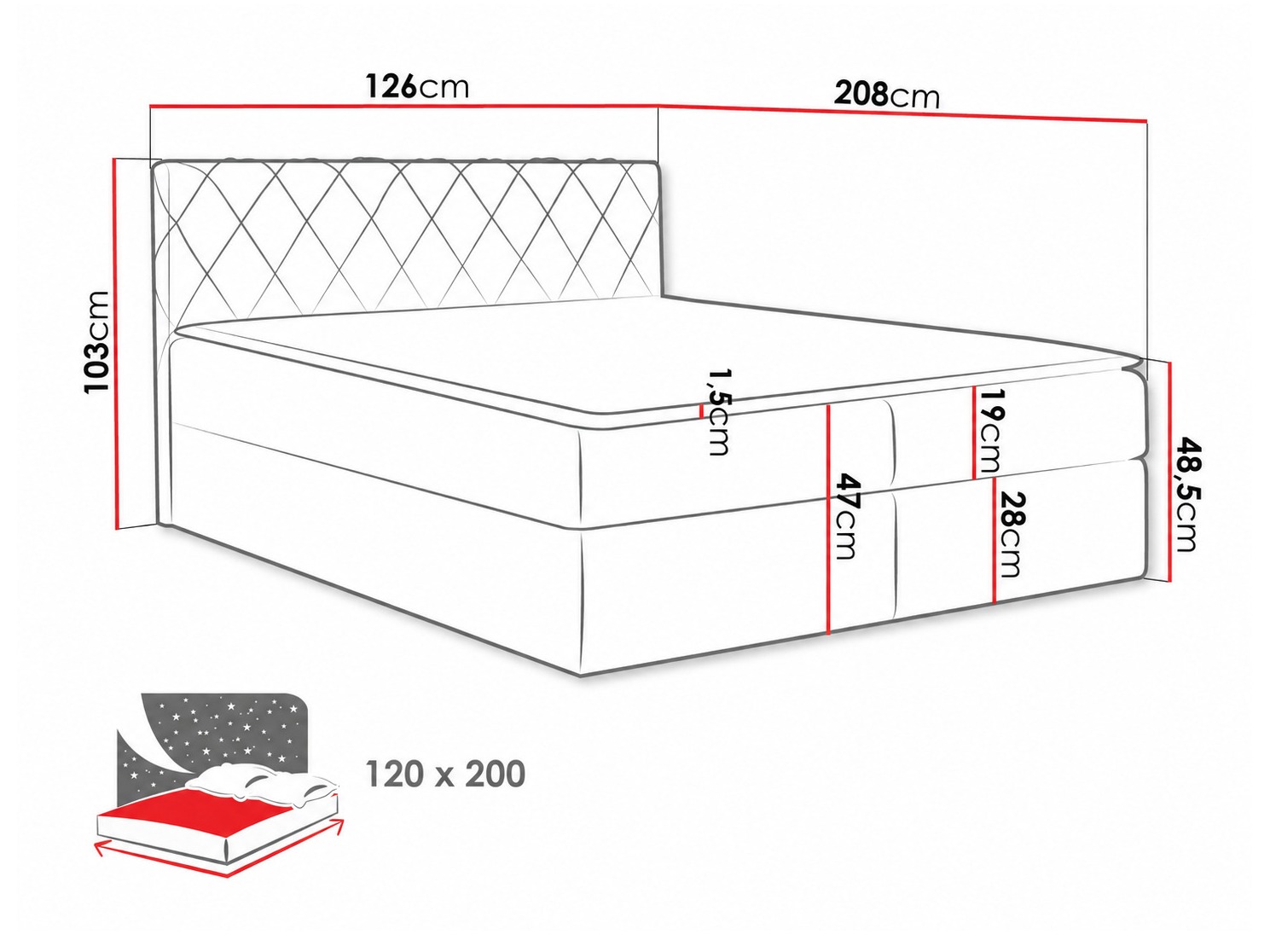 Pat boxspring Genus (Velluto 10)