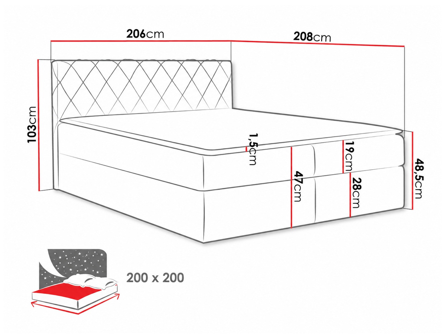 Pat boxspring Genus (Velluto 10)