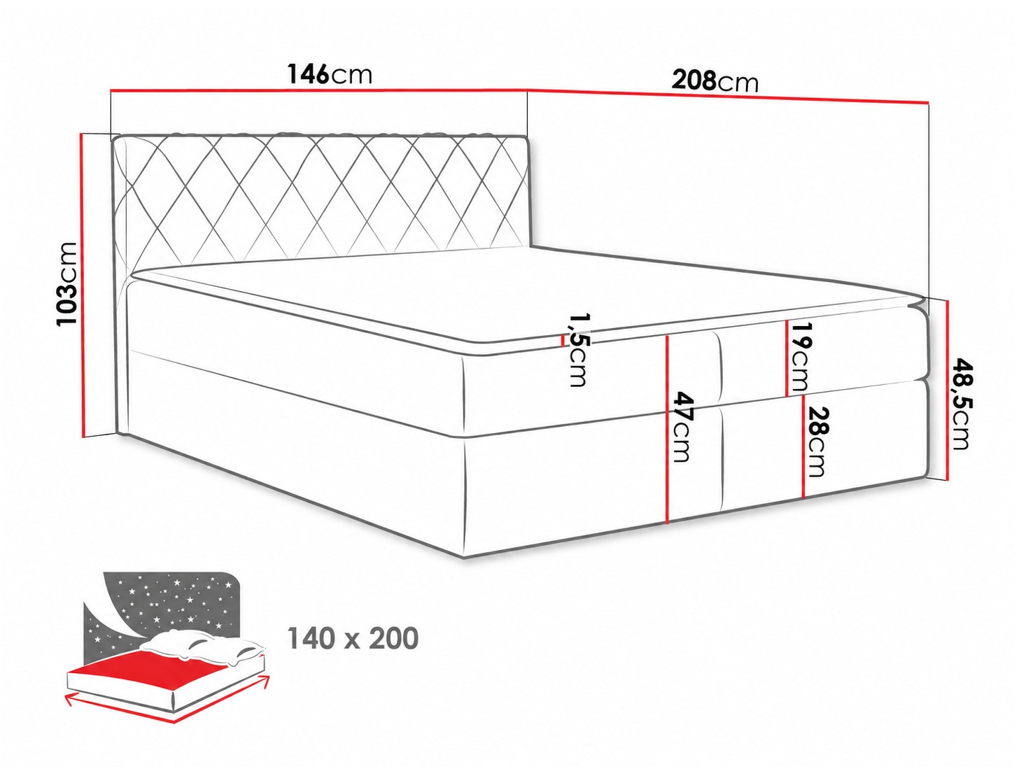 Pat boxspring Genus (Velluto 11)