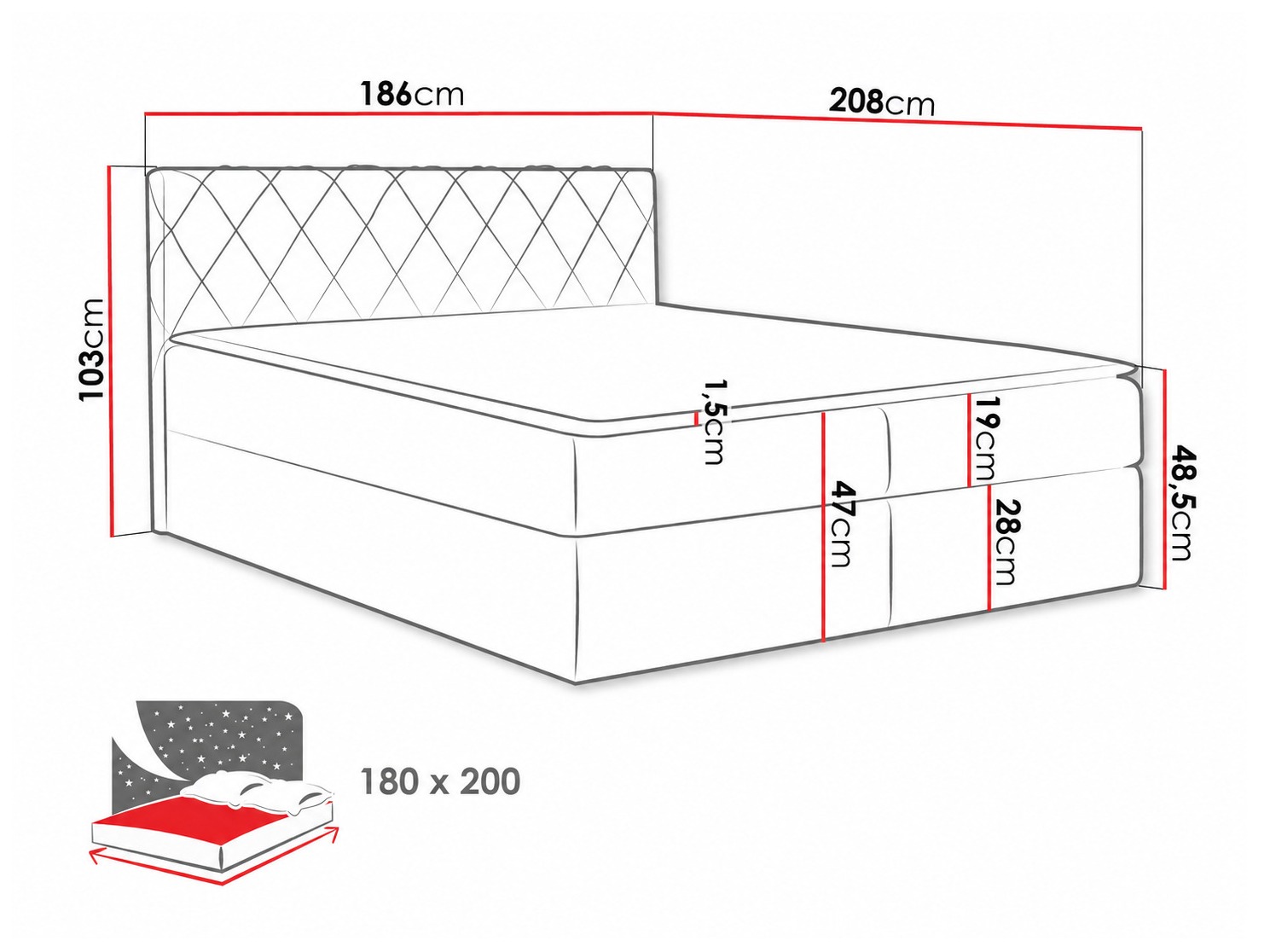 Pat boxspring Genus (Velluto 11)