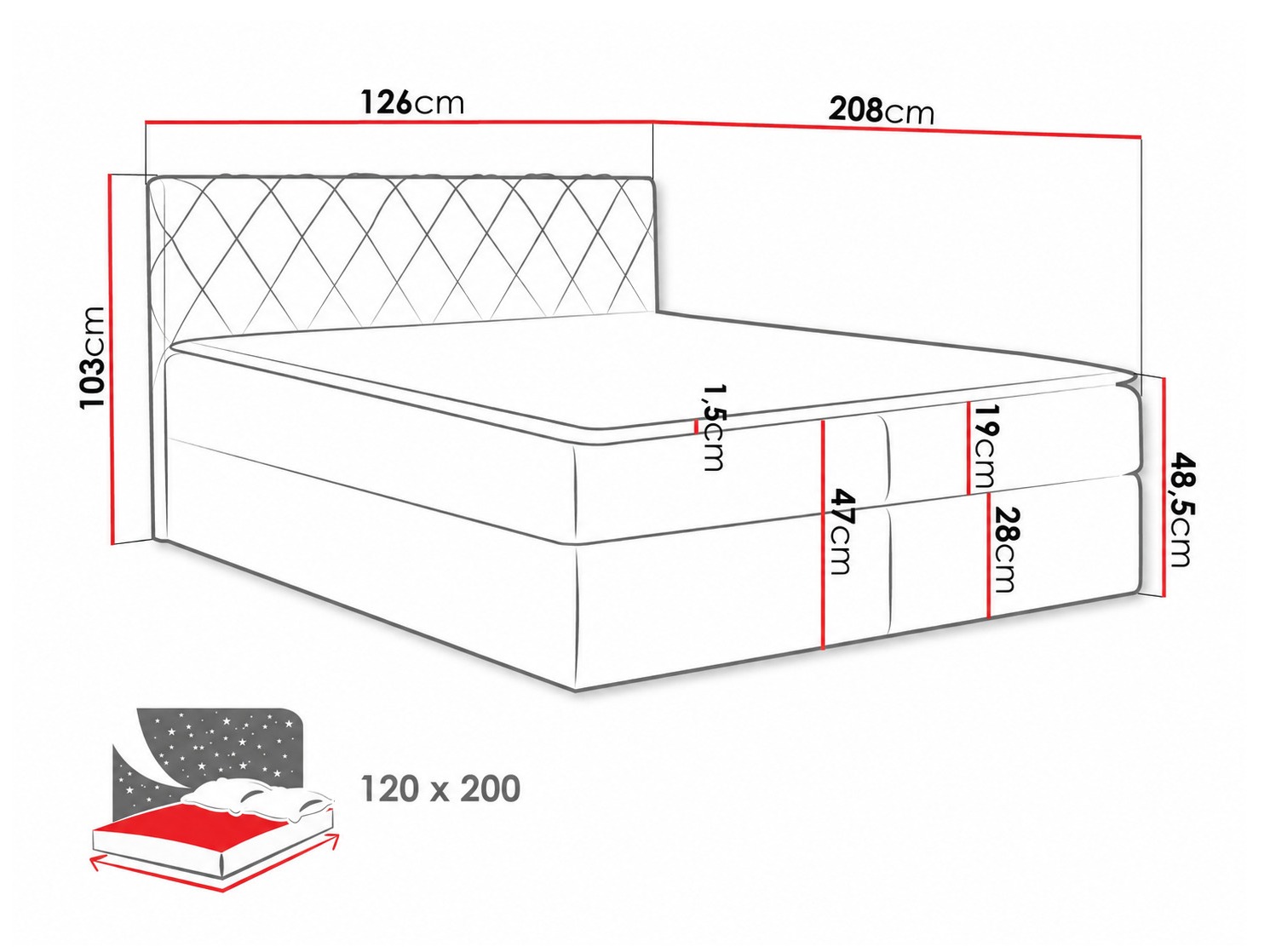 Pat boxspring Genus (Velluto 16)