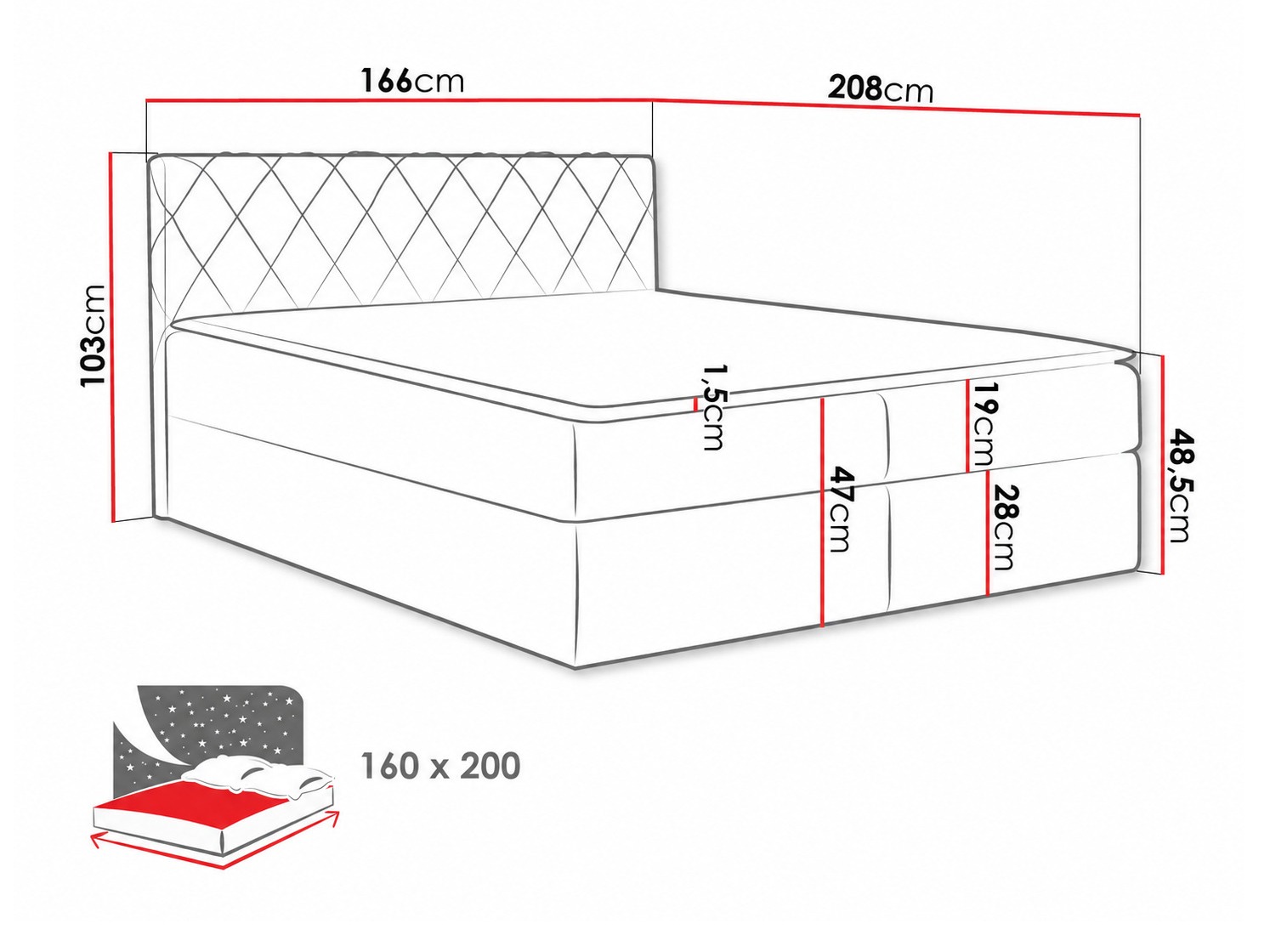 Pat boxspring Genus (Velluto 3)