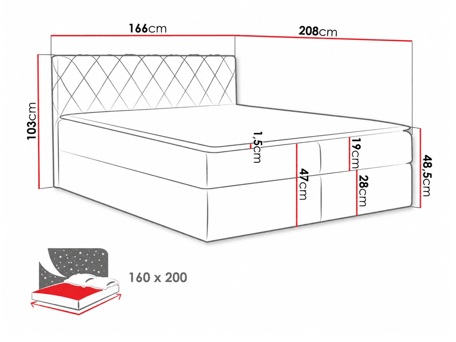 Pat boxspring Genus (Velluto 7)