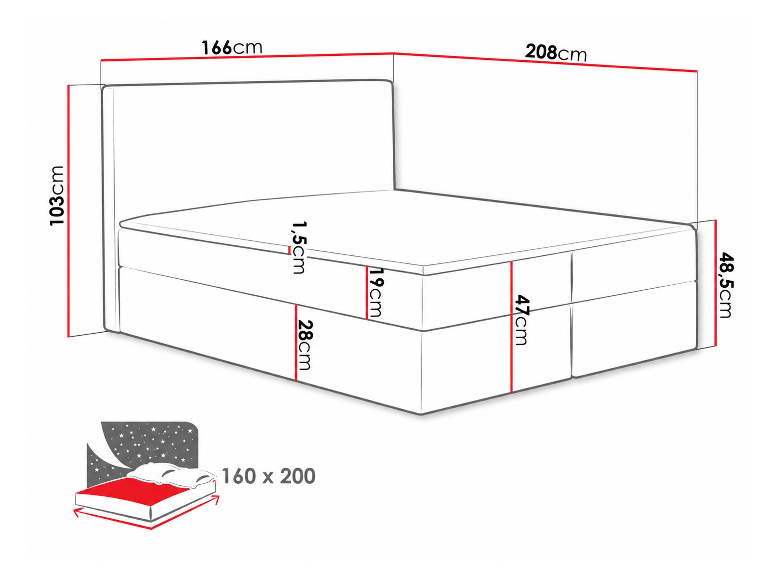 Pat boxspring Nix (Velluto 11)