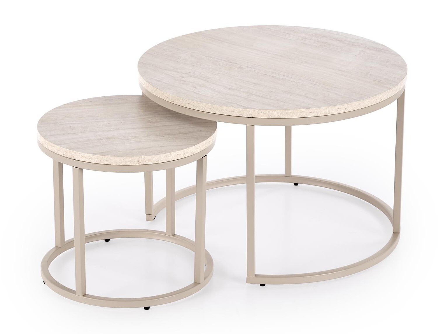 Set de măsuțe de cafea Houston 2213 (Travertin ușor + Cașmir)