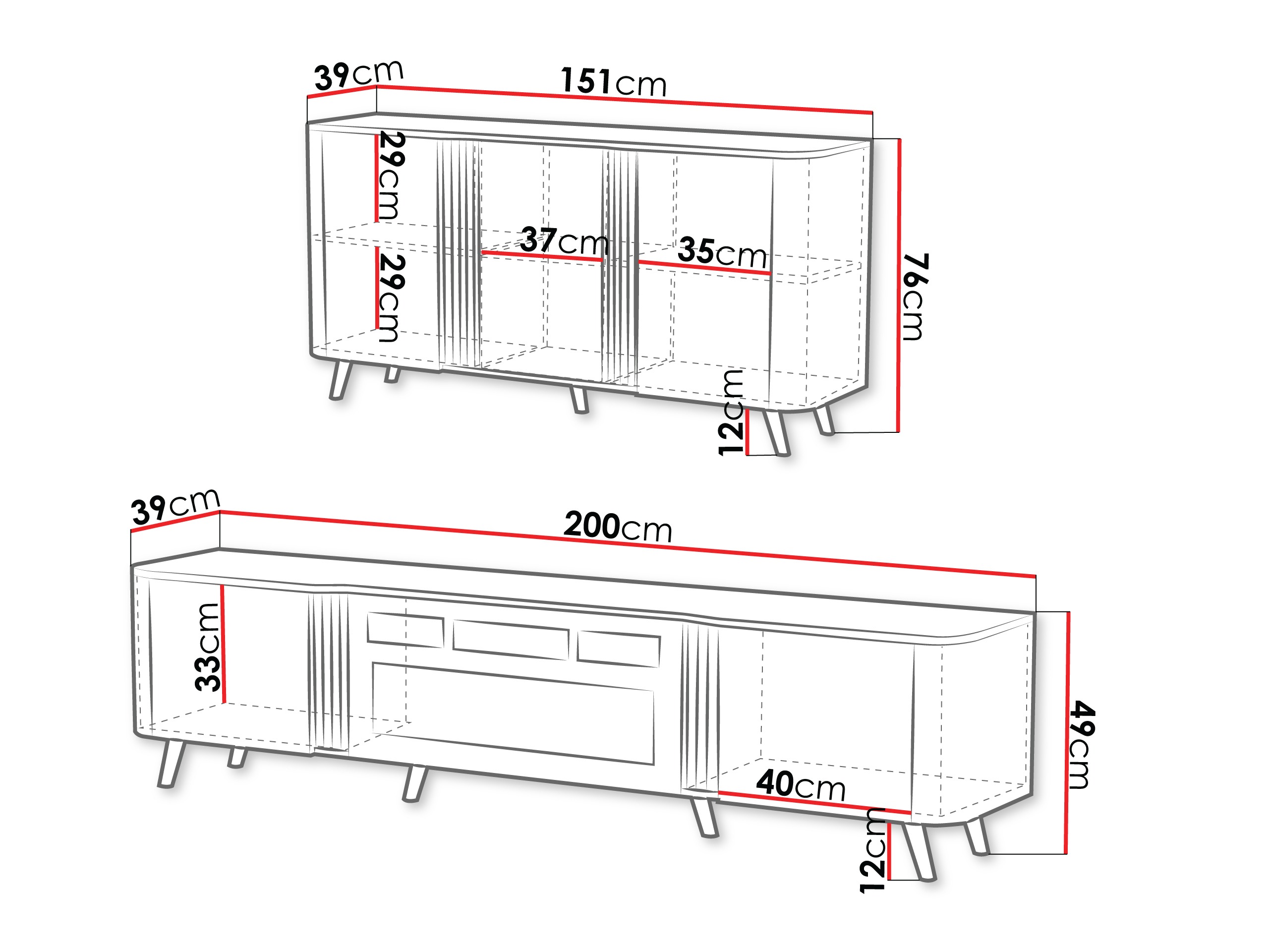 Set de living Modus (Negru + Nuc)