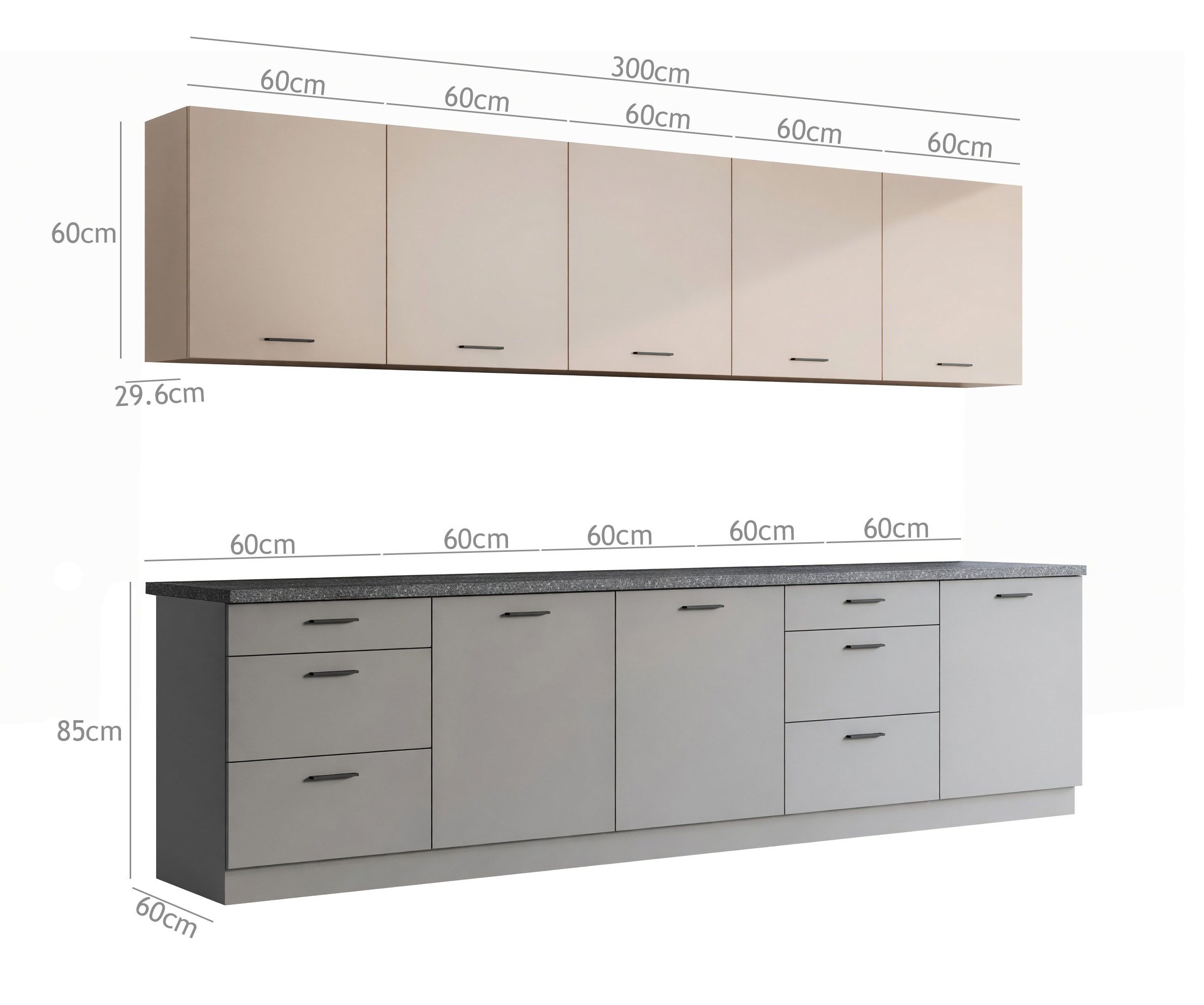 Set de bucătărie modular Ati Cashmere Grey 101