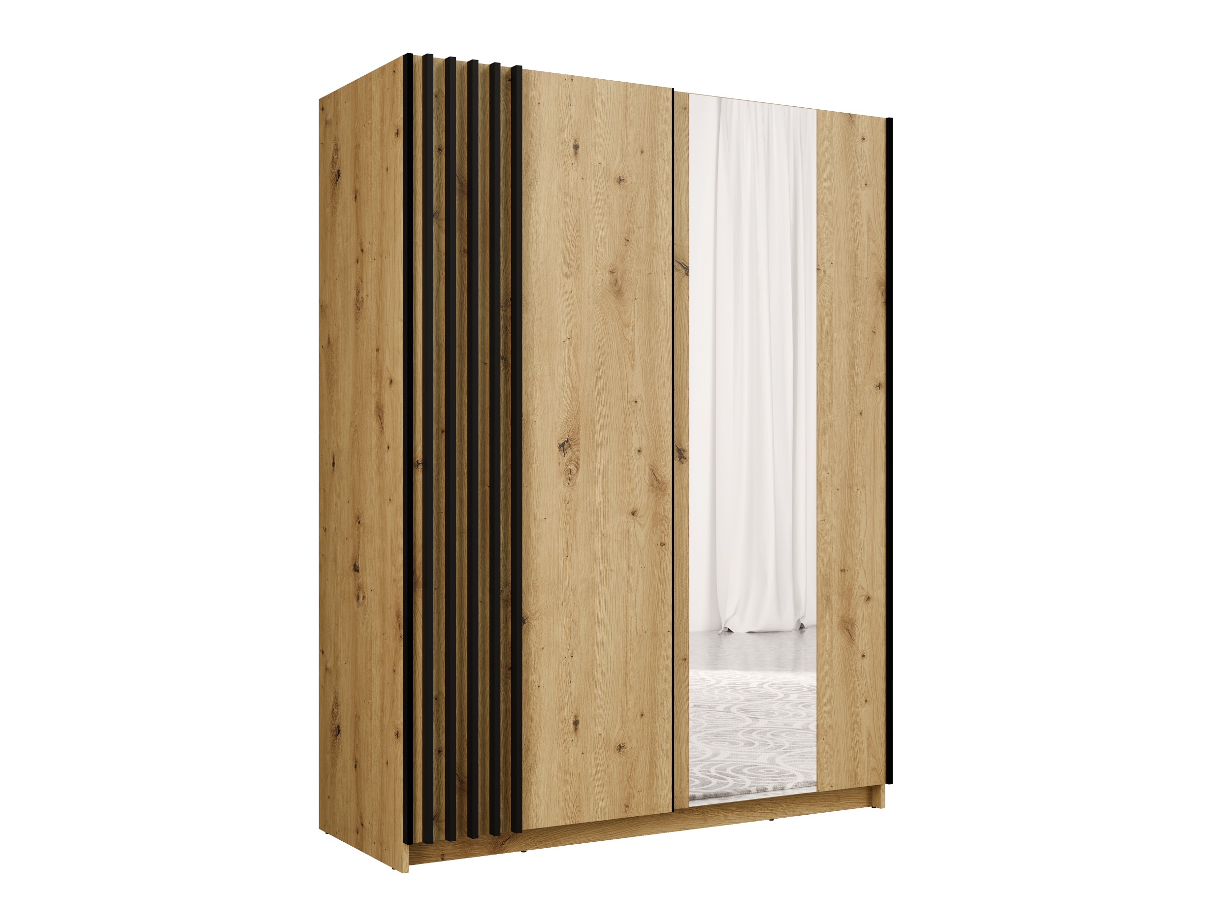 Dulap Baytown 117 (Stejar artizan + Negru)