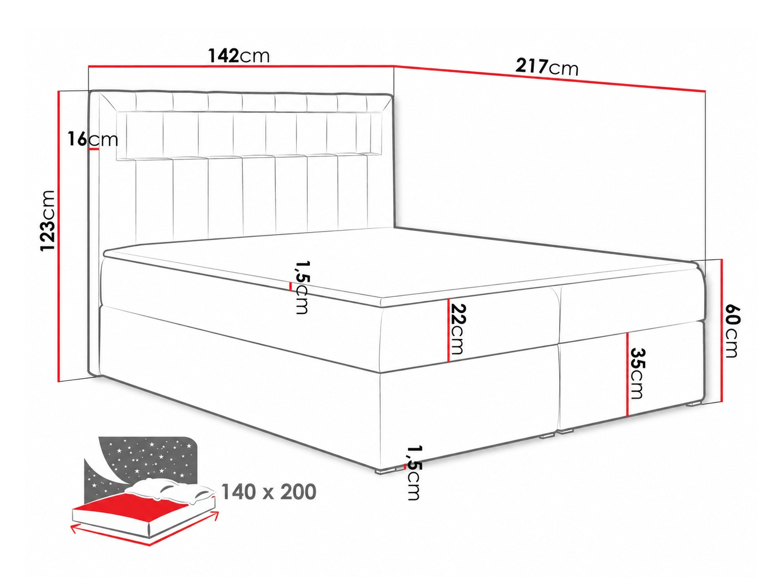 Pat boxspring Pomum (Magic Velvet 2217)
