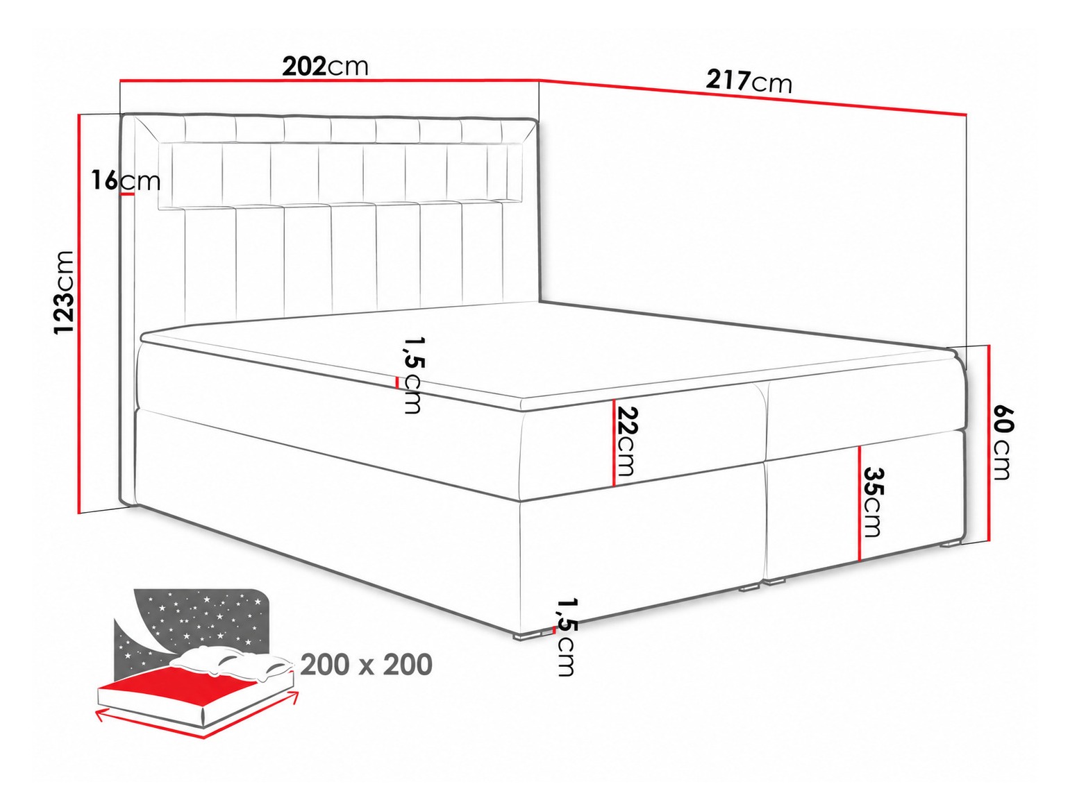 Pat boxspring Pomum (Magic Velvet 2217)
