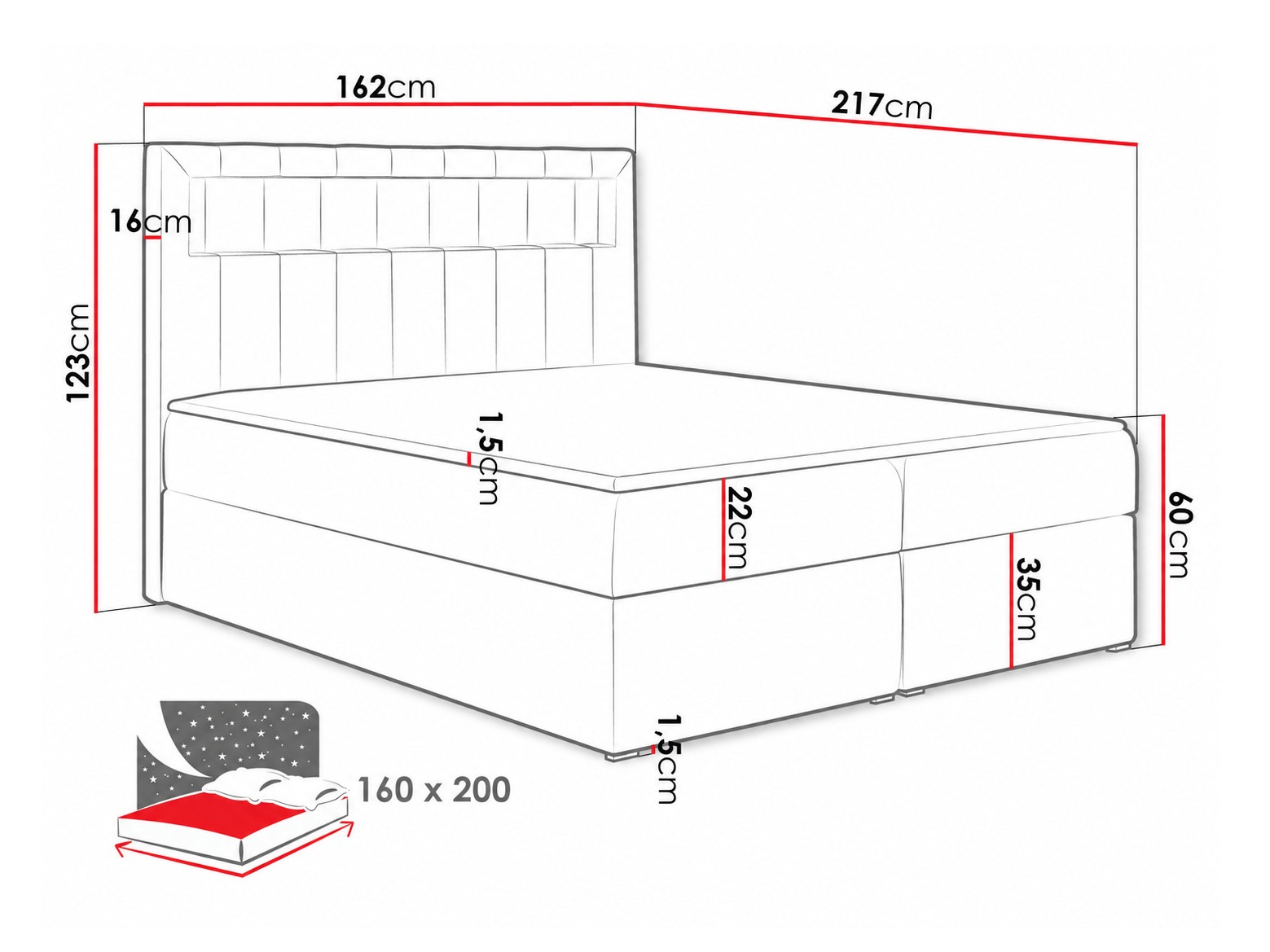 Pat boxspring Pomum (Magic Velvet 2225)