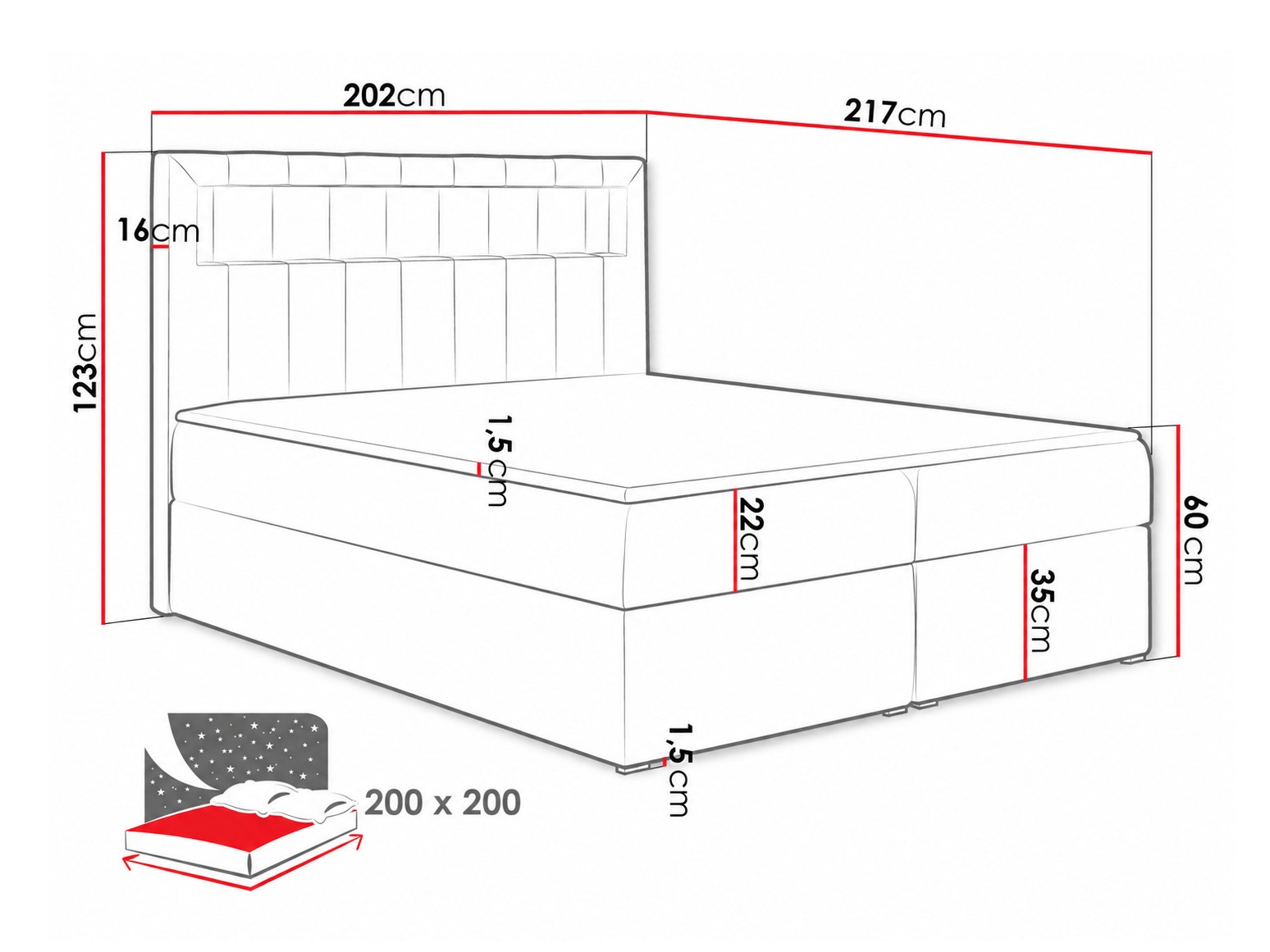 Pat boxspring Pomum (Magic Velvet 2239)