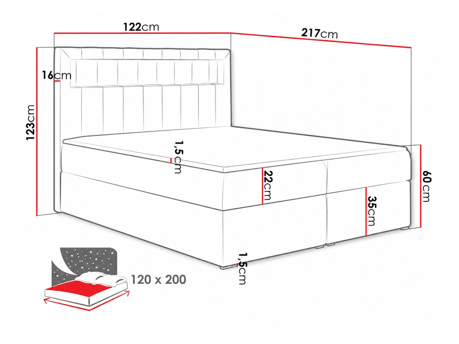 Pat boxspring Pomum (Soft 010)