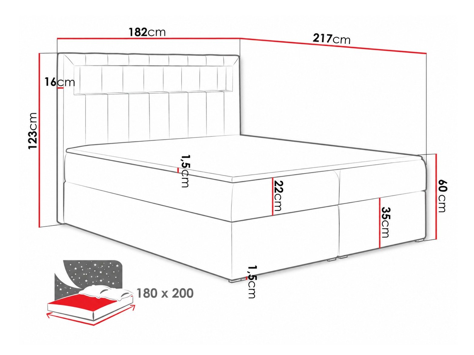 Pat boxspring Pomum (Soft 010)
