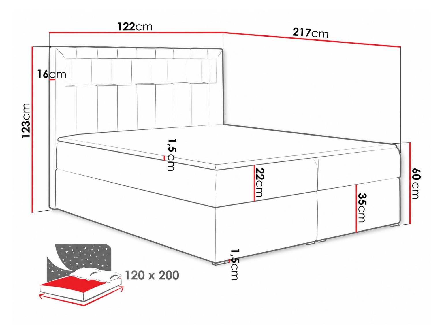 Pat boxspring Pomum (Soft 011)