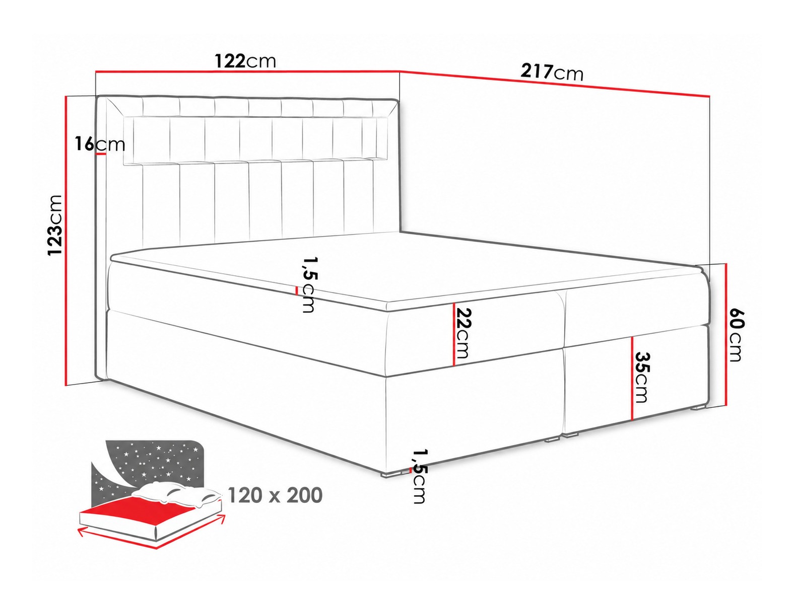 Pat boxspring Pomum (Soft 017)