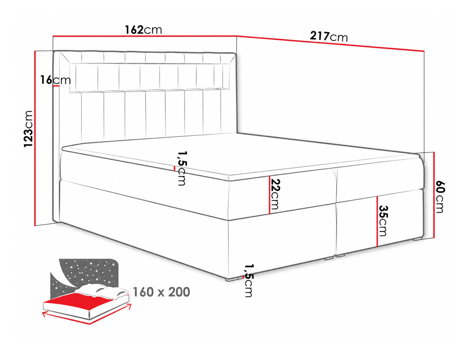 Pat boxspring Pomum (Soft 029)