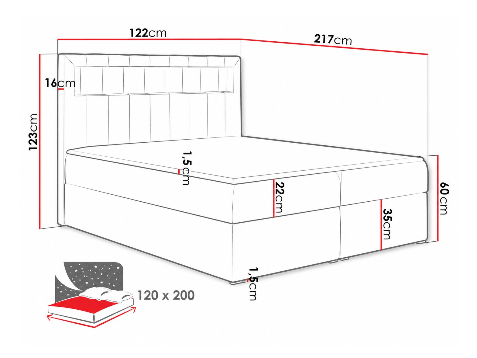 Pat boxspring Pomum (Soft 033)