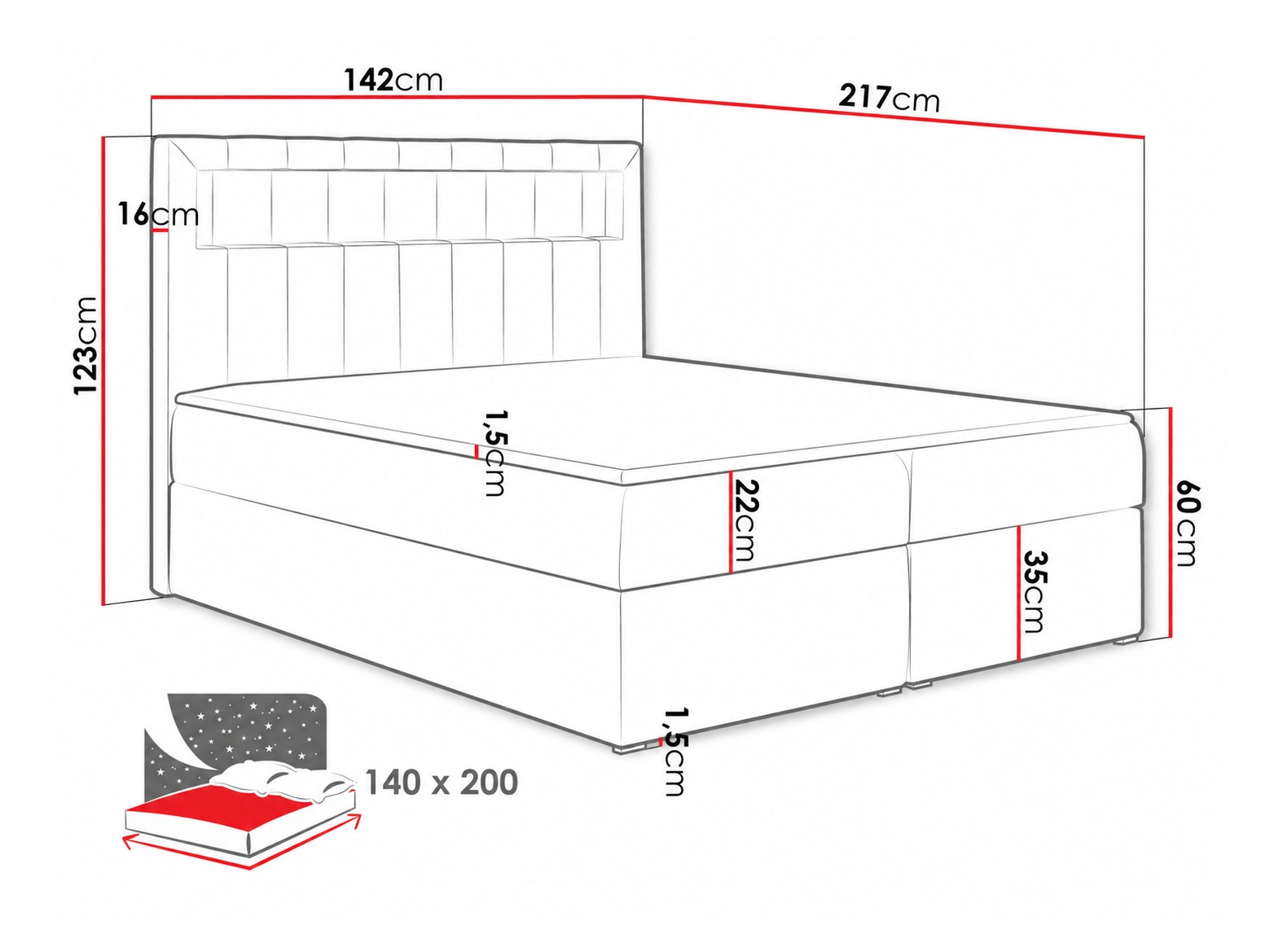 Pat boxspring Pomum (Soft 033)