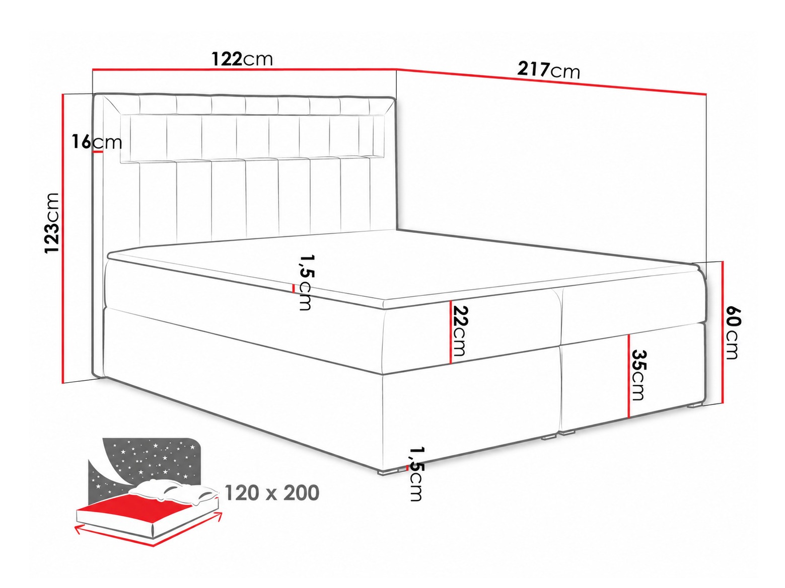 Pat boxspring Pomum (Velutto 11)