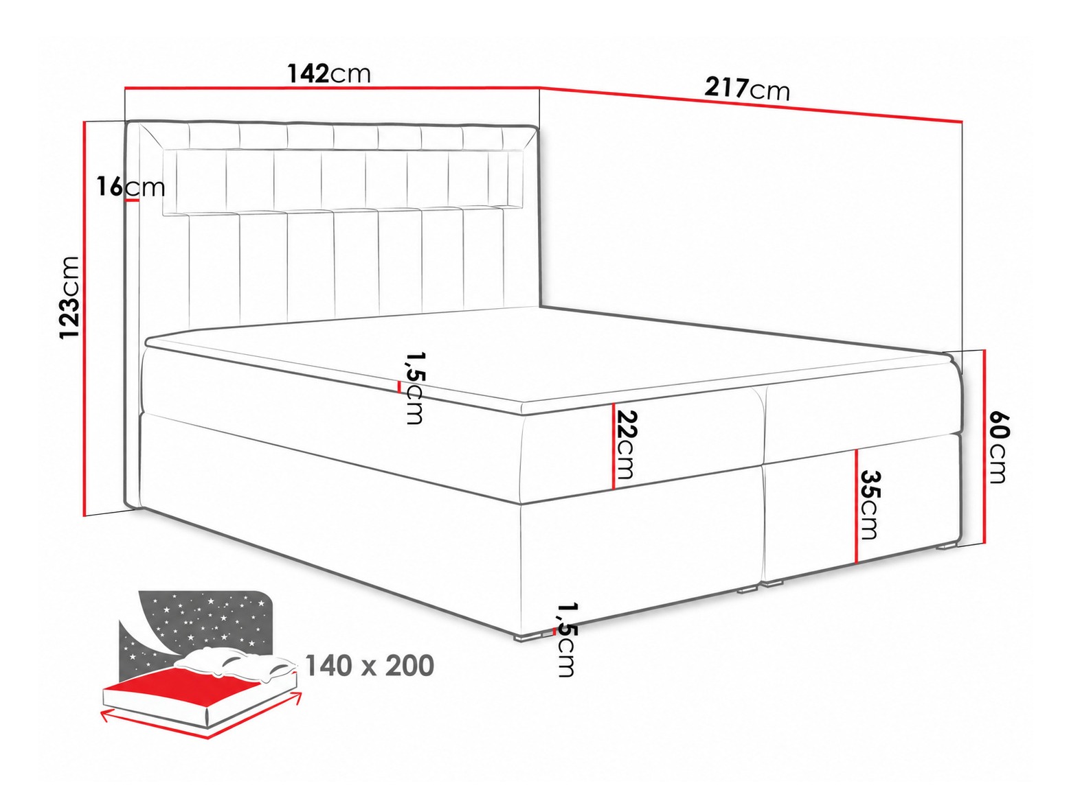 Pat boxspring Pomum (Velutto 11)