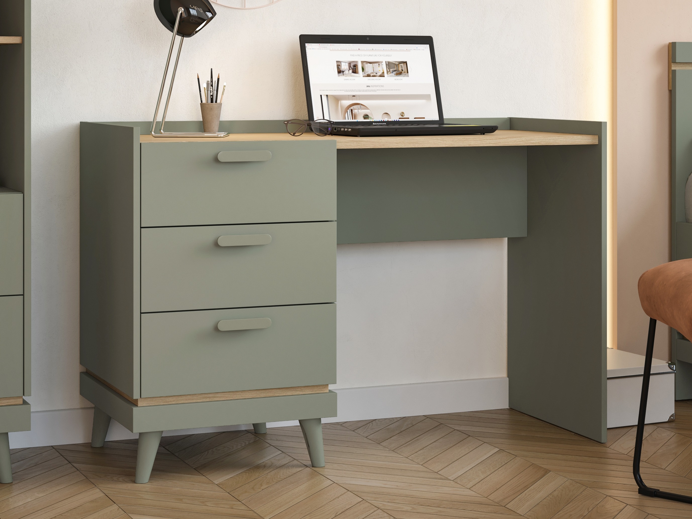 Birou Fertalu 103 (Verde + Stejar)