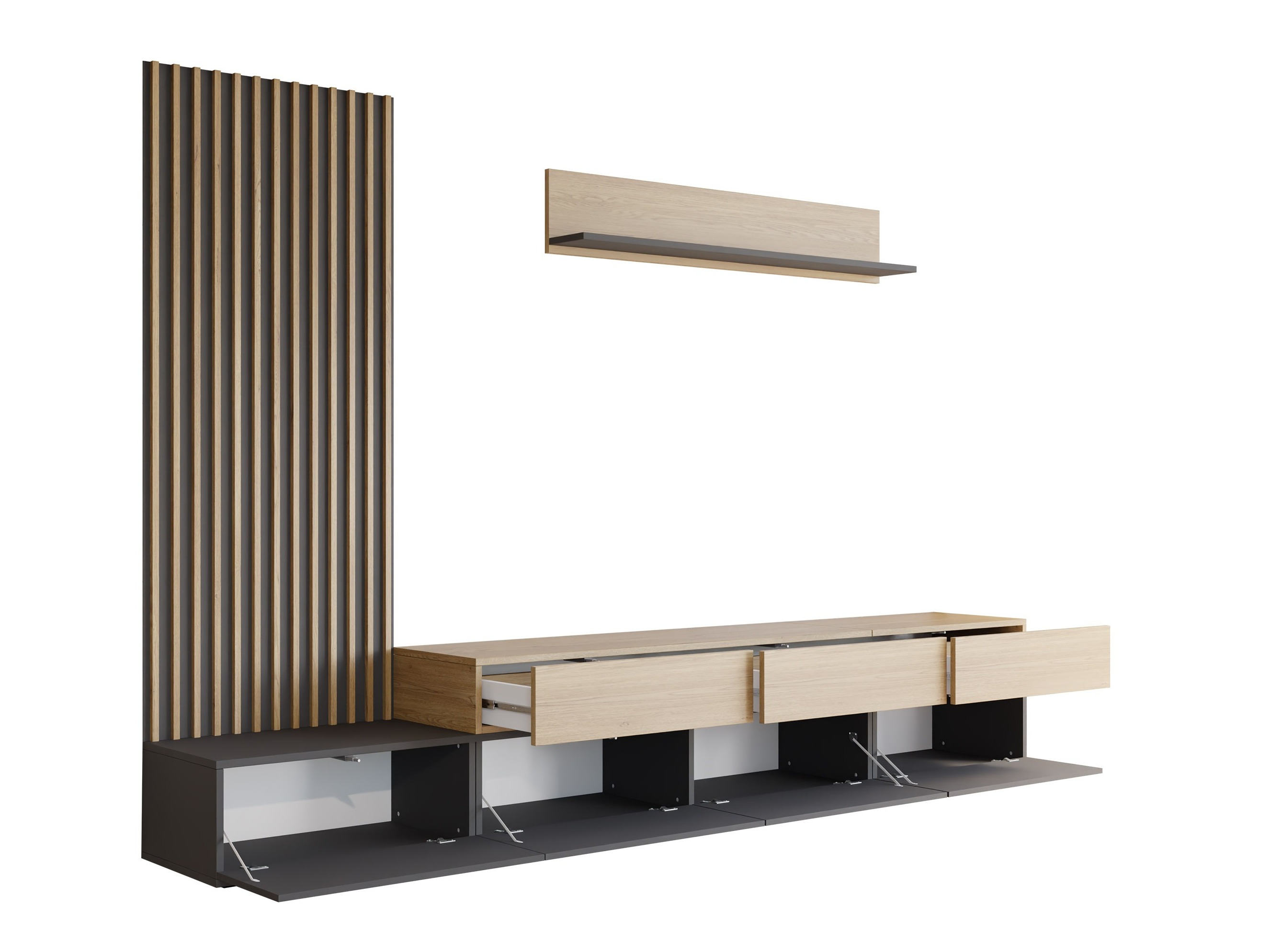 Set de living Comfivo Munium II (Grafit + Stejar)