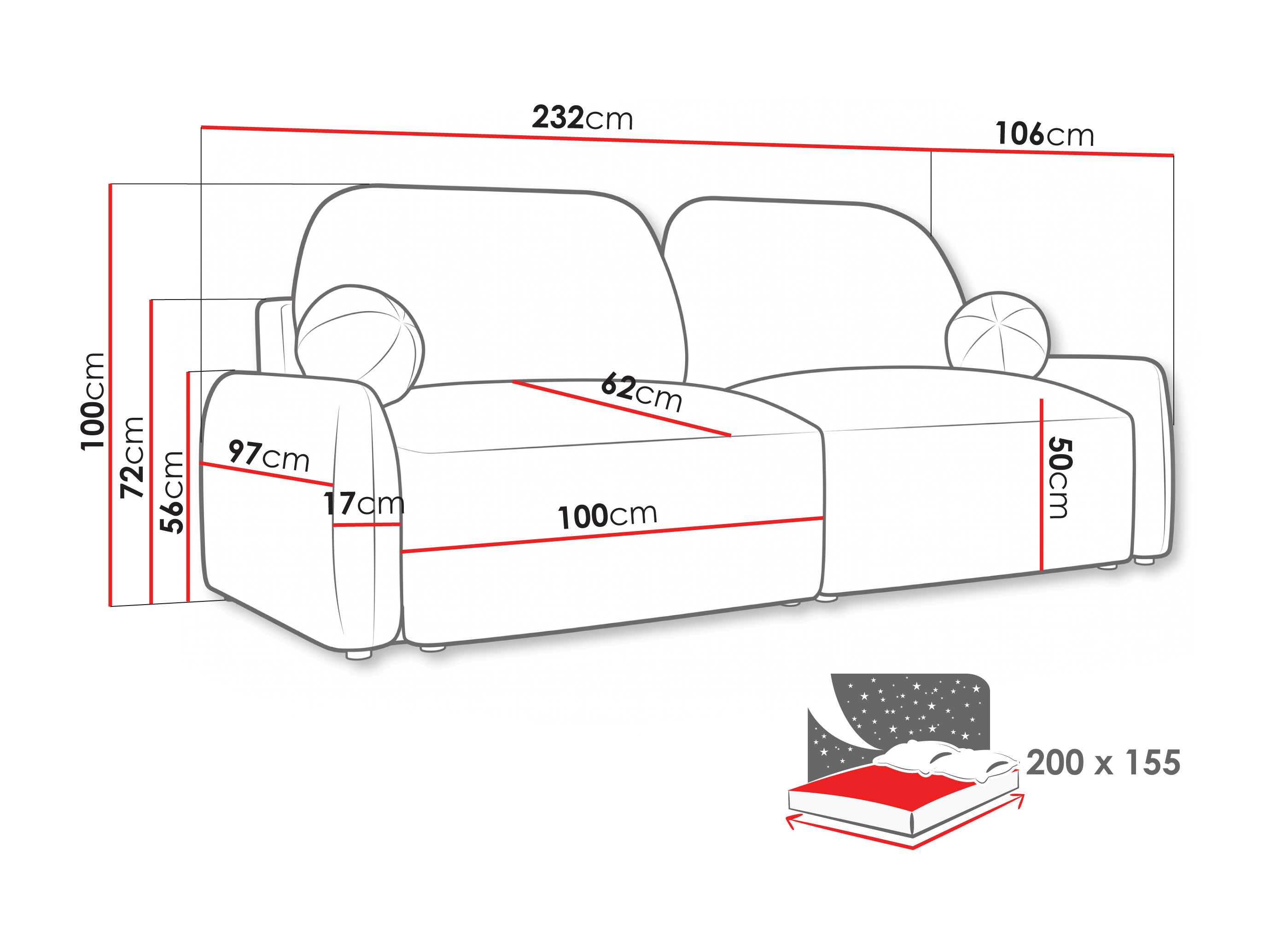 Canapea extensibilă Lufkin 153 (Maya 03)