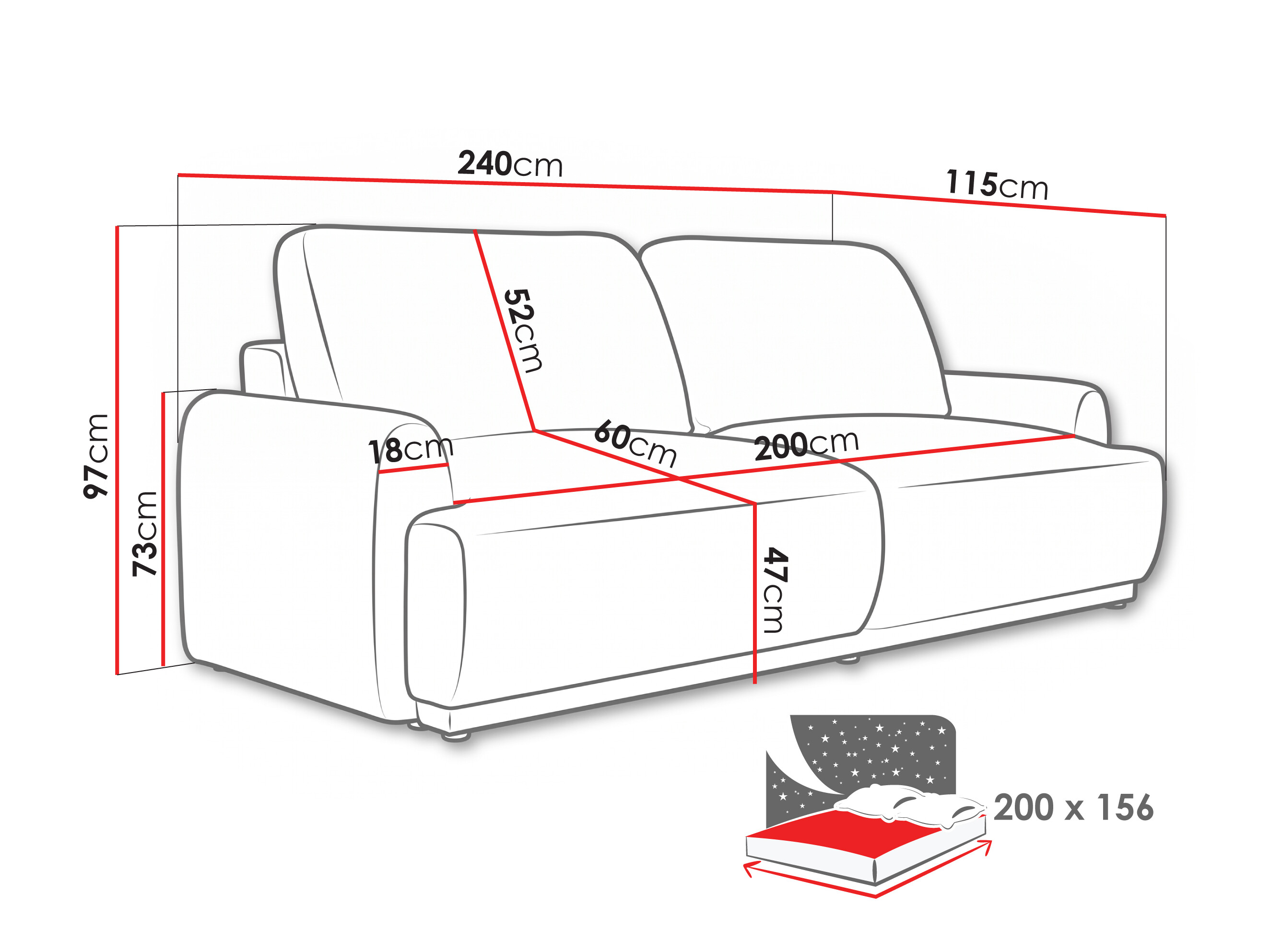 Canapea extensibilă Lufkin 113 (Bello 15)