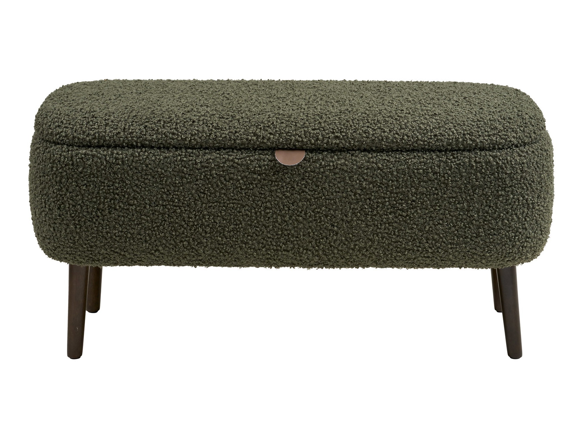 Bancă tapițată Brea 344 (Verde + Lemn închis la culoare)