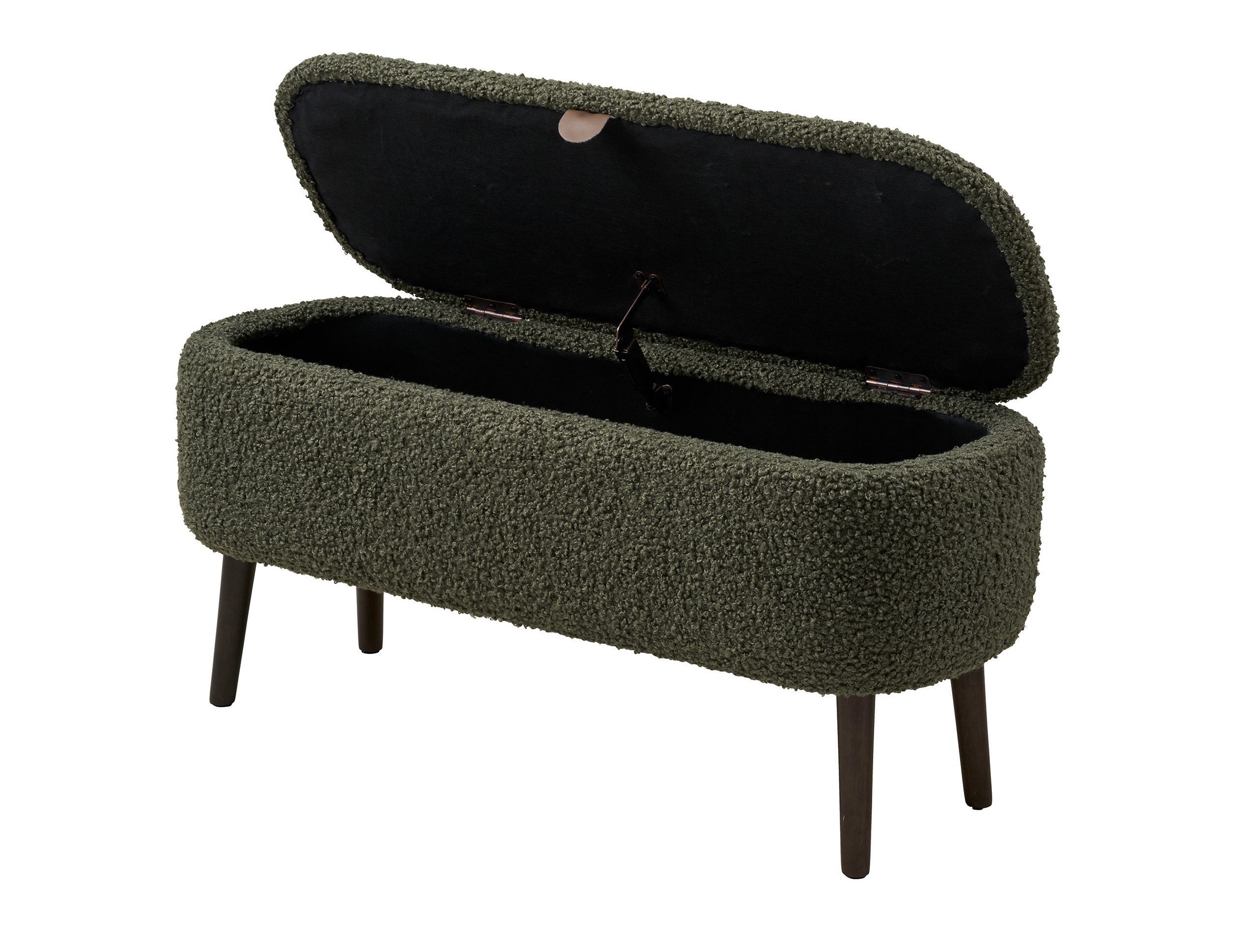 Bancă tapițată Brea 344 (Verde + Lemn închis la culoare)