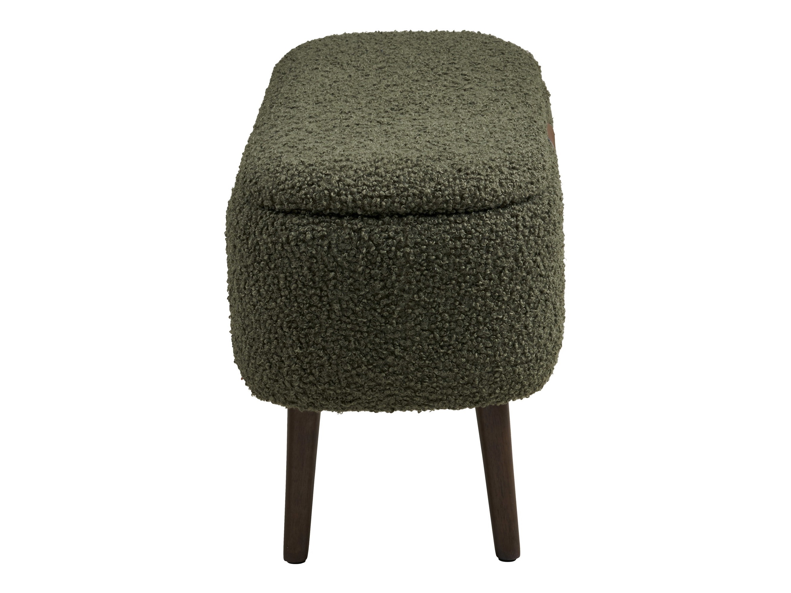 Bancă tapițată Brea 344 (Verde + Lemn închis la culoare)