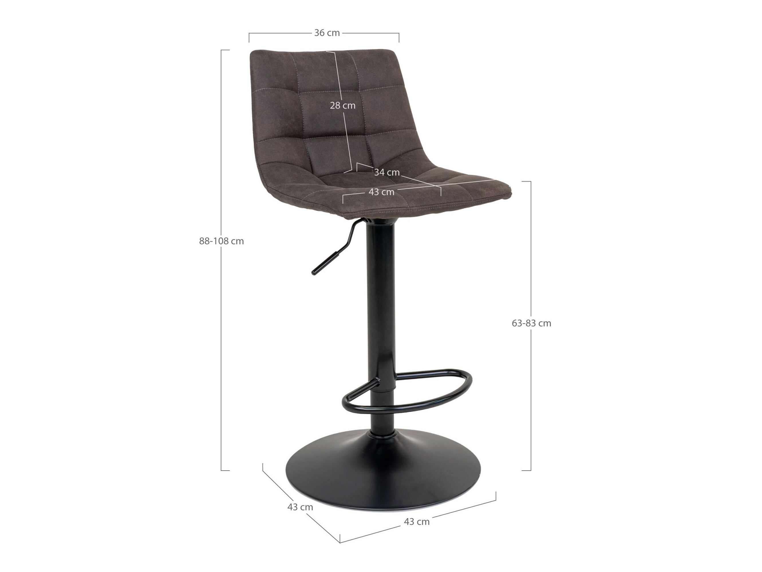 Scaun de bar Brea 337 (Gri inchis)