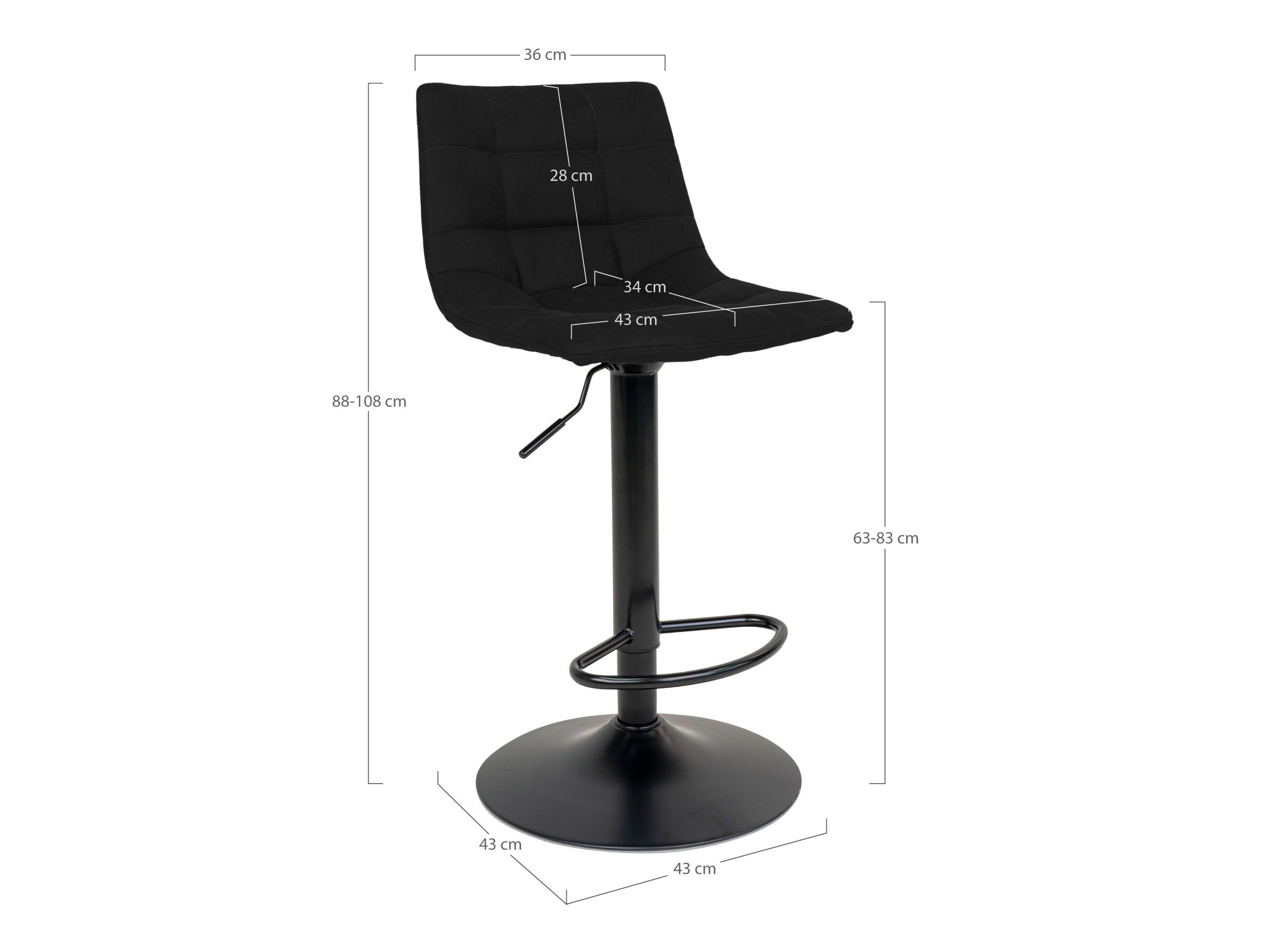 Scaun de bar Brea 337 (Negru)