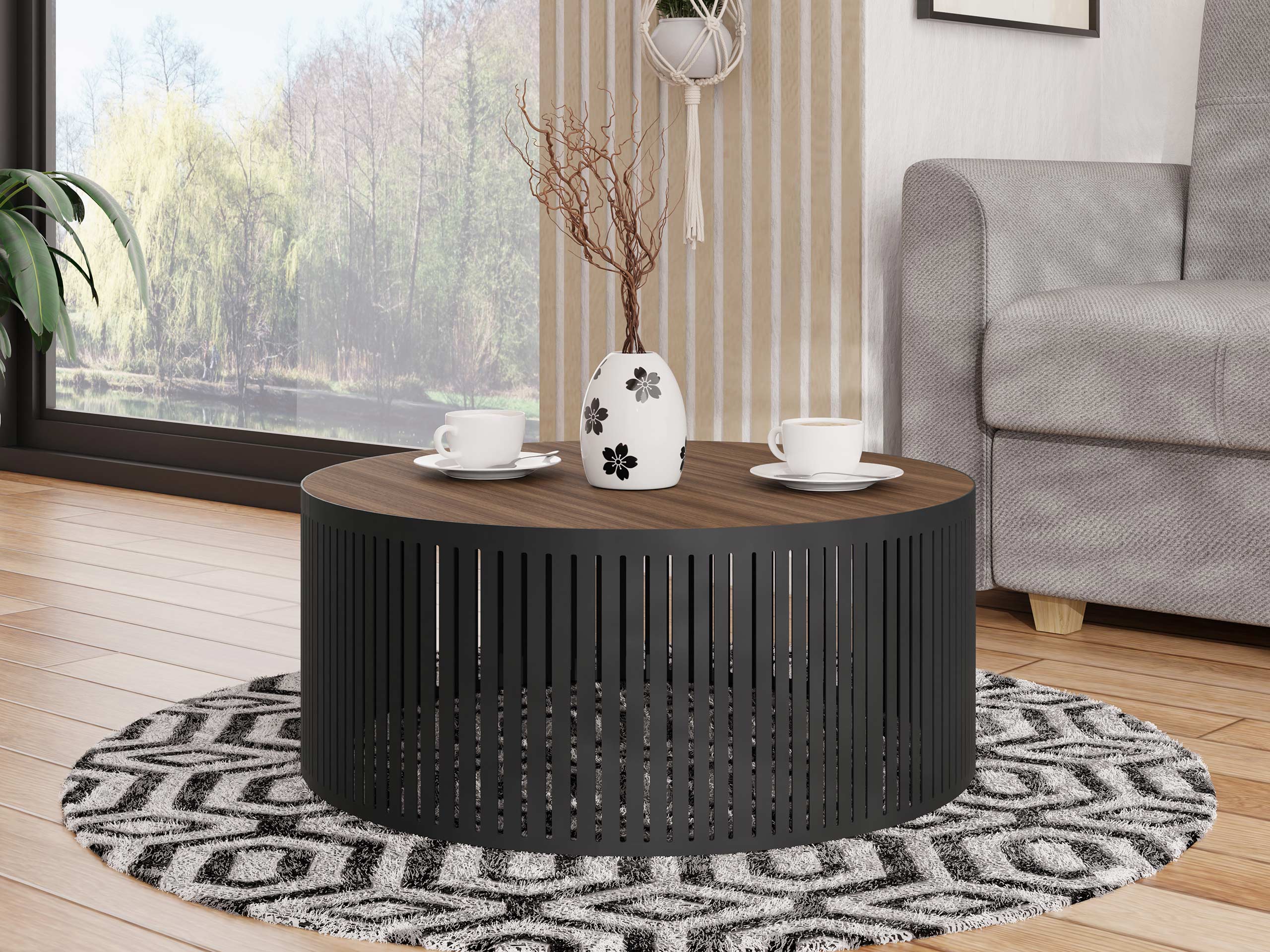Măsuță de cafea Prunis I (Nuc + Negru)