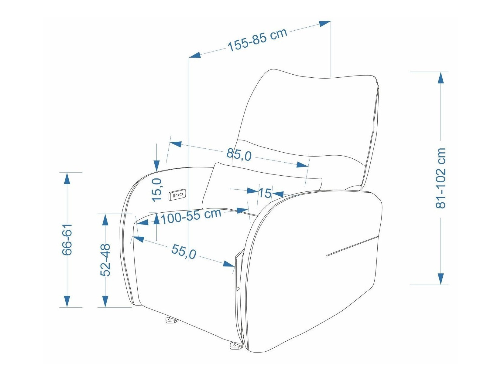 Fotoliu recliner Houston 2226 (Maloy 11)
