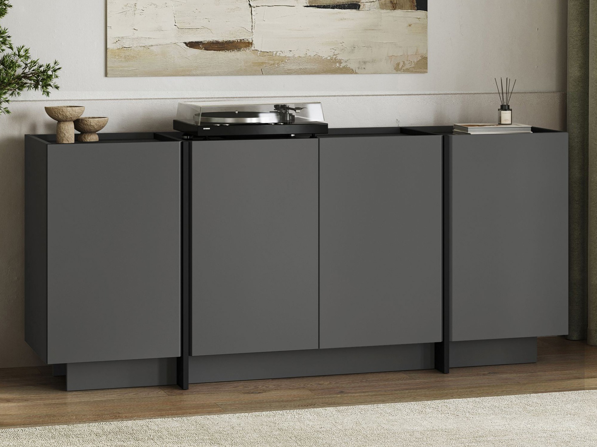 Bufet Novato 153 (Negru + Antracit)