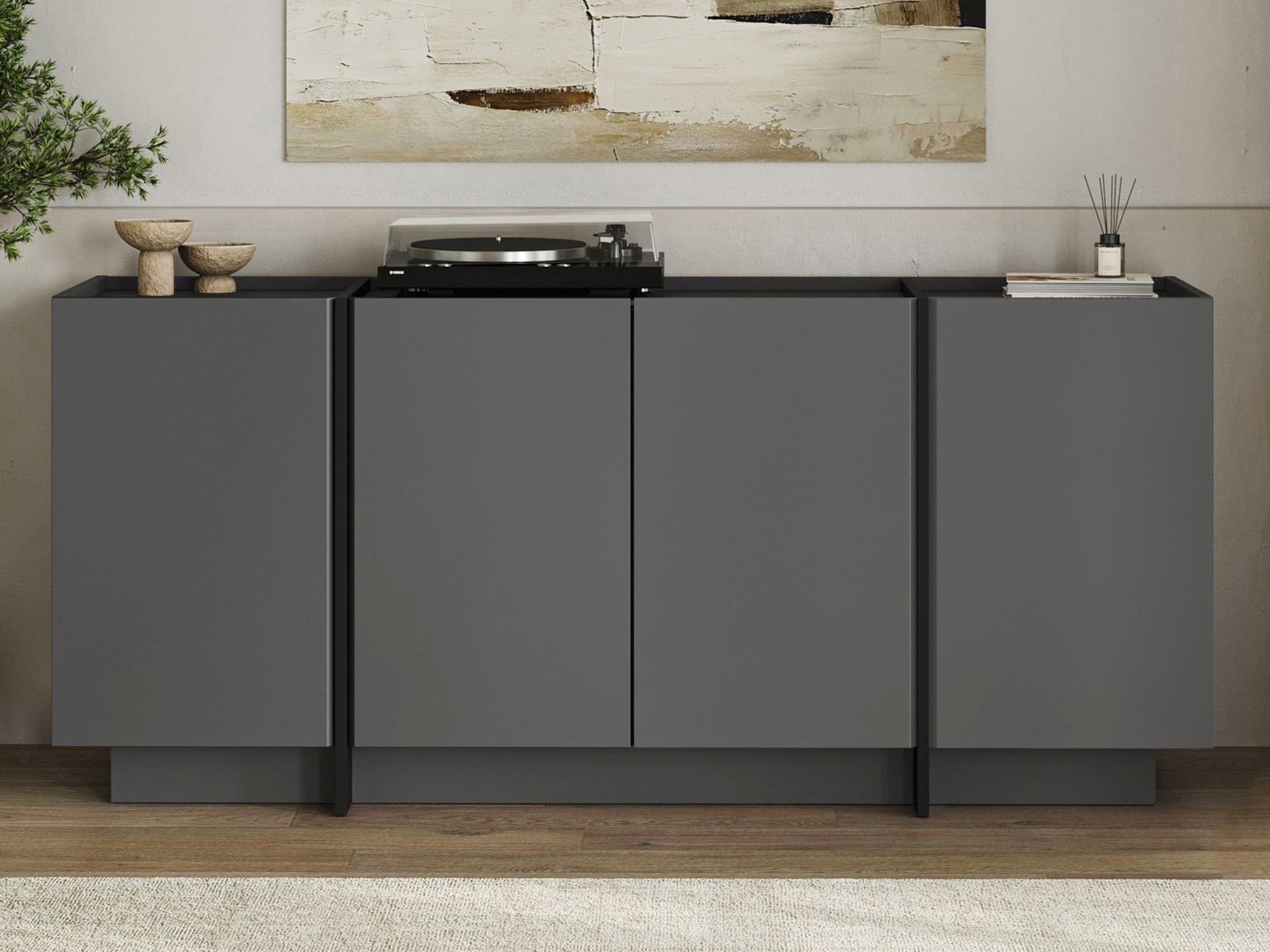 Bufet Novato 153 (Negru + Antracit)