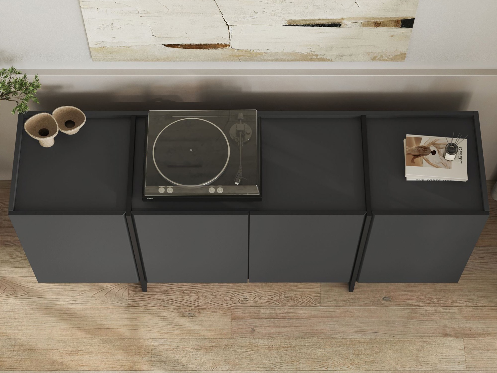 Bufet Novato 153 (Negru + Antracit)