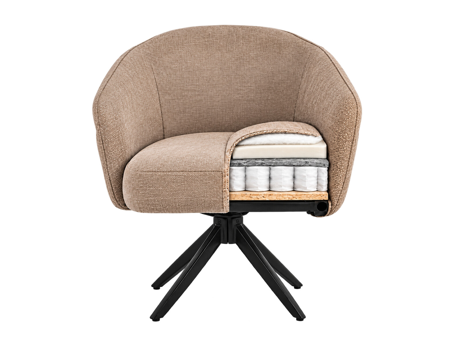 Scaun Detroit 953 (Bej deschis + Negru)