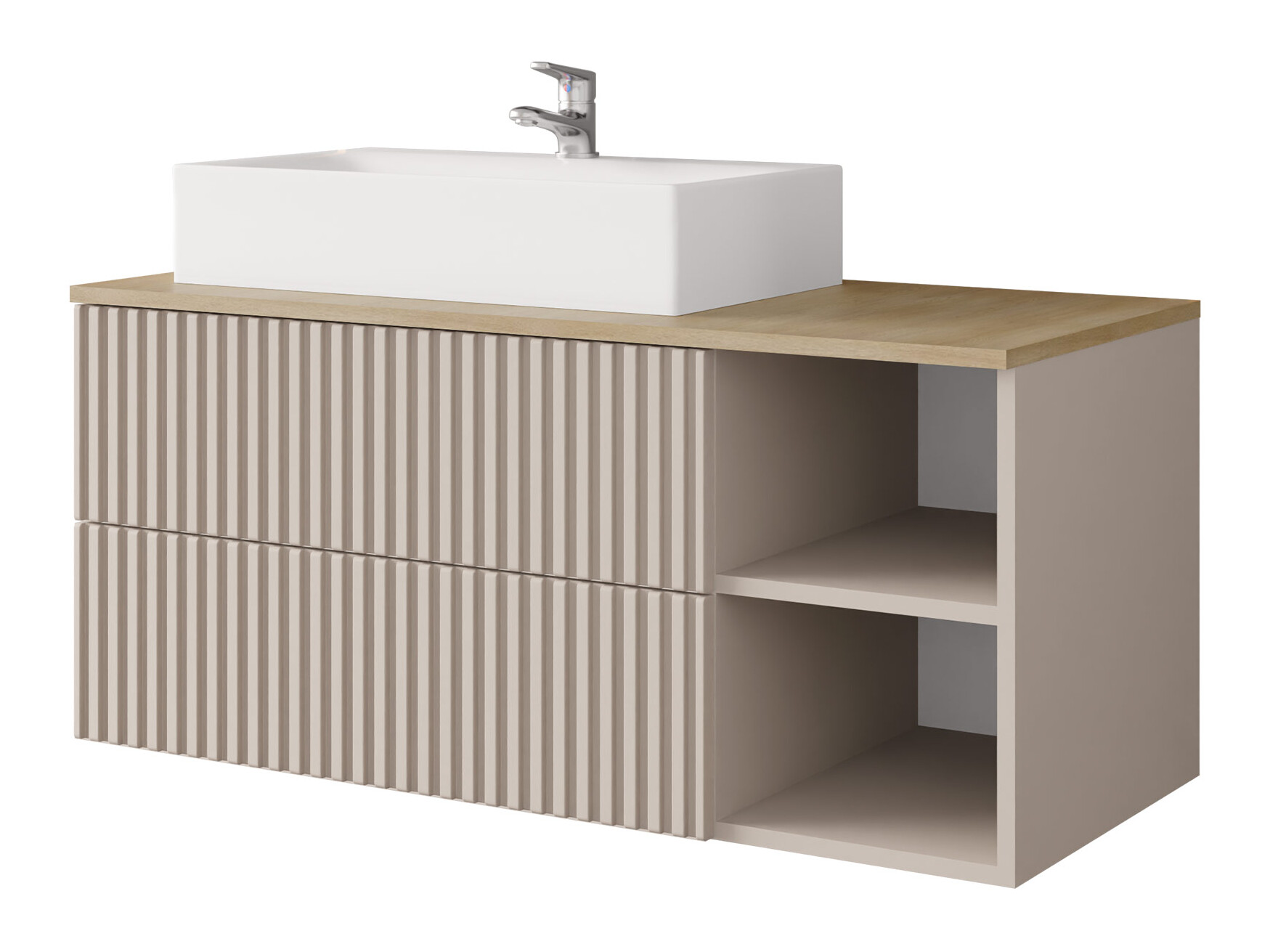 Cabinet atârnat pentru baie Nauta (Cașmir + Stejar Cremona)