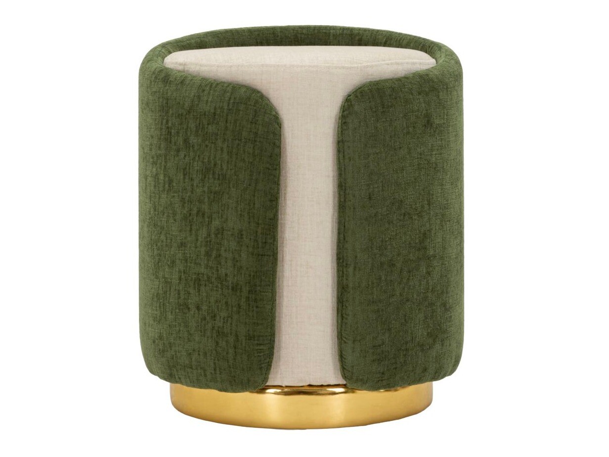 Taburet tapițat Farmington 290 (Verde + Crem)