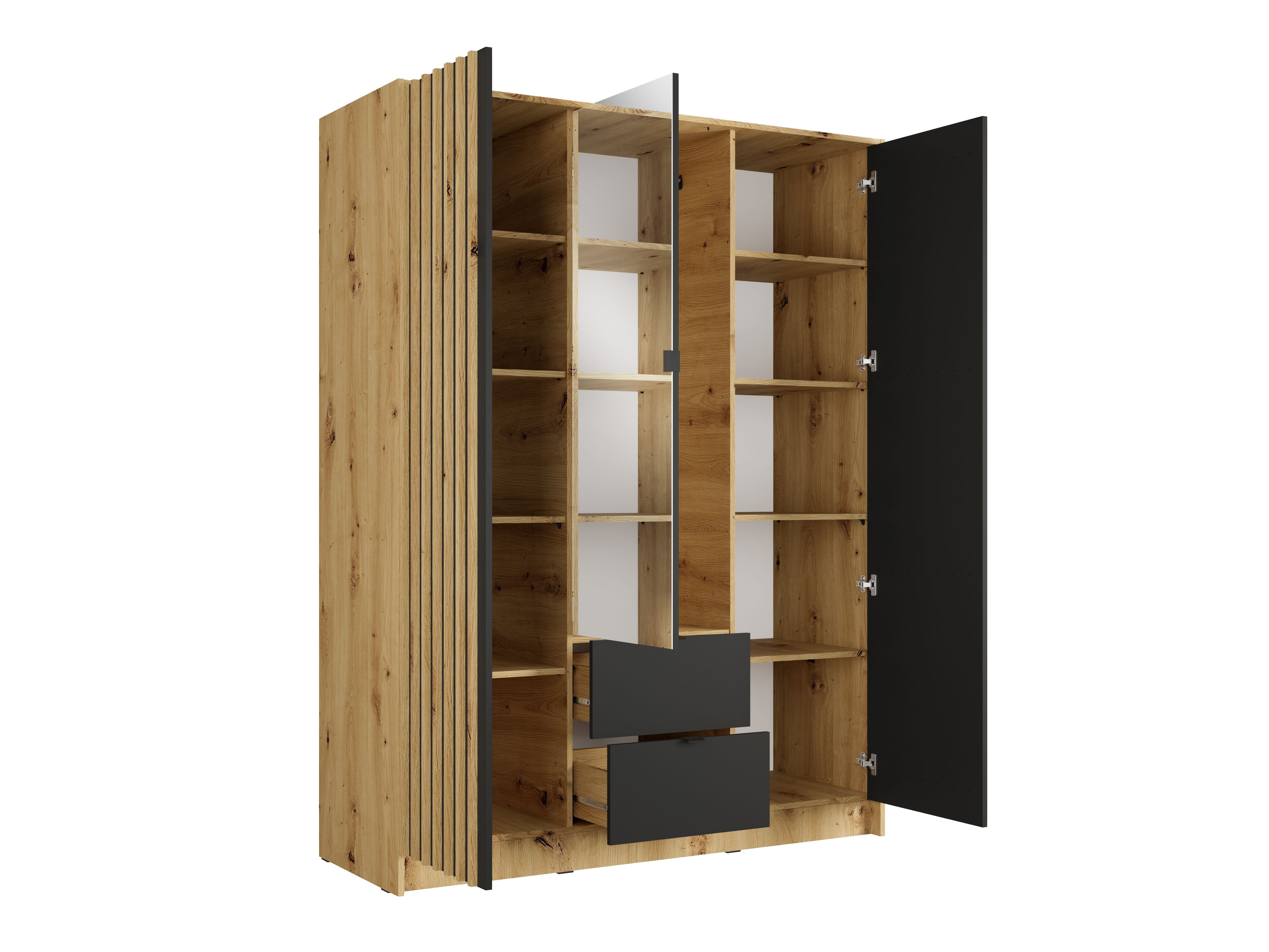 Dulap Baytown 218 (Stejar artizan + Negru)
