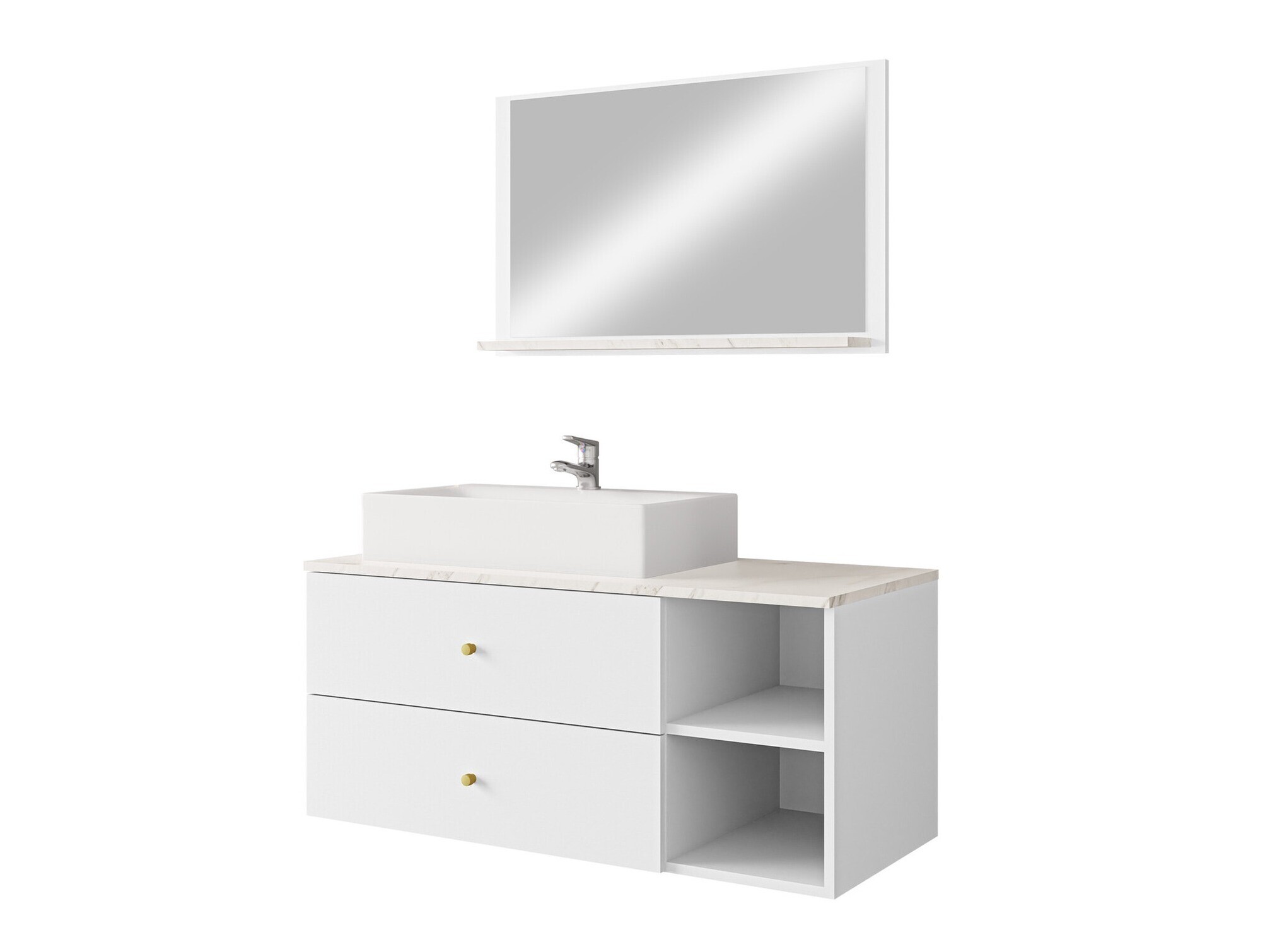 Set baie Salus I (Alb + Marmură albă)