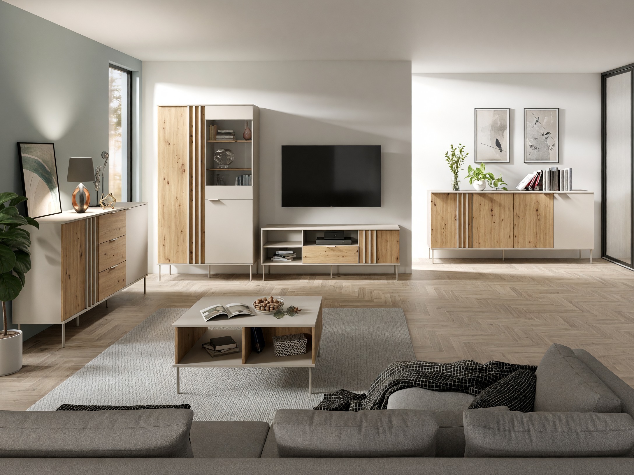 Set de living Tivreme 106 (Cașmir + Stejar artizan)