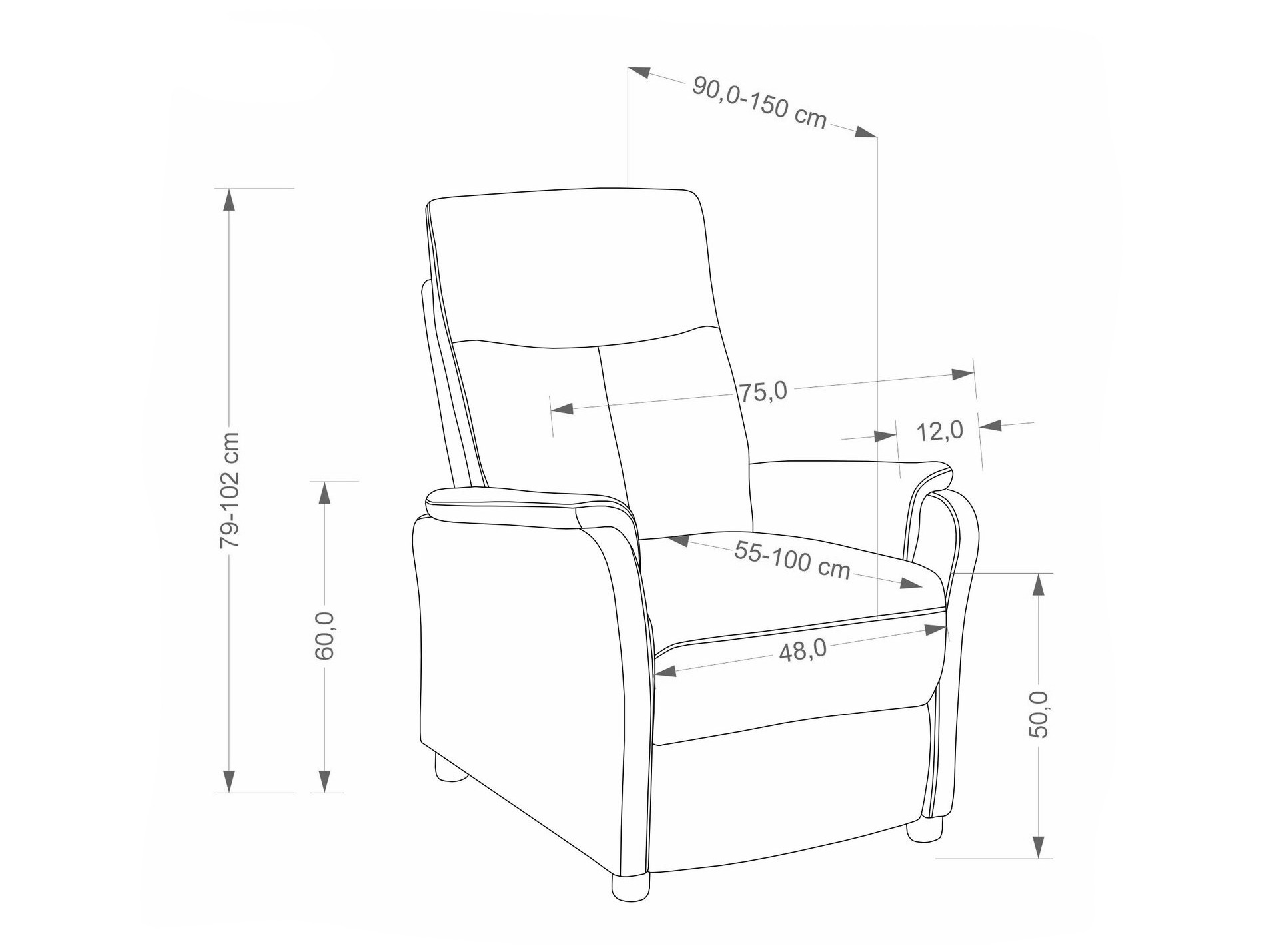 Fotoliu recliner Houston 2229 (Gri)