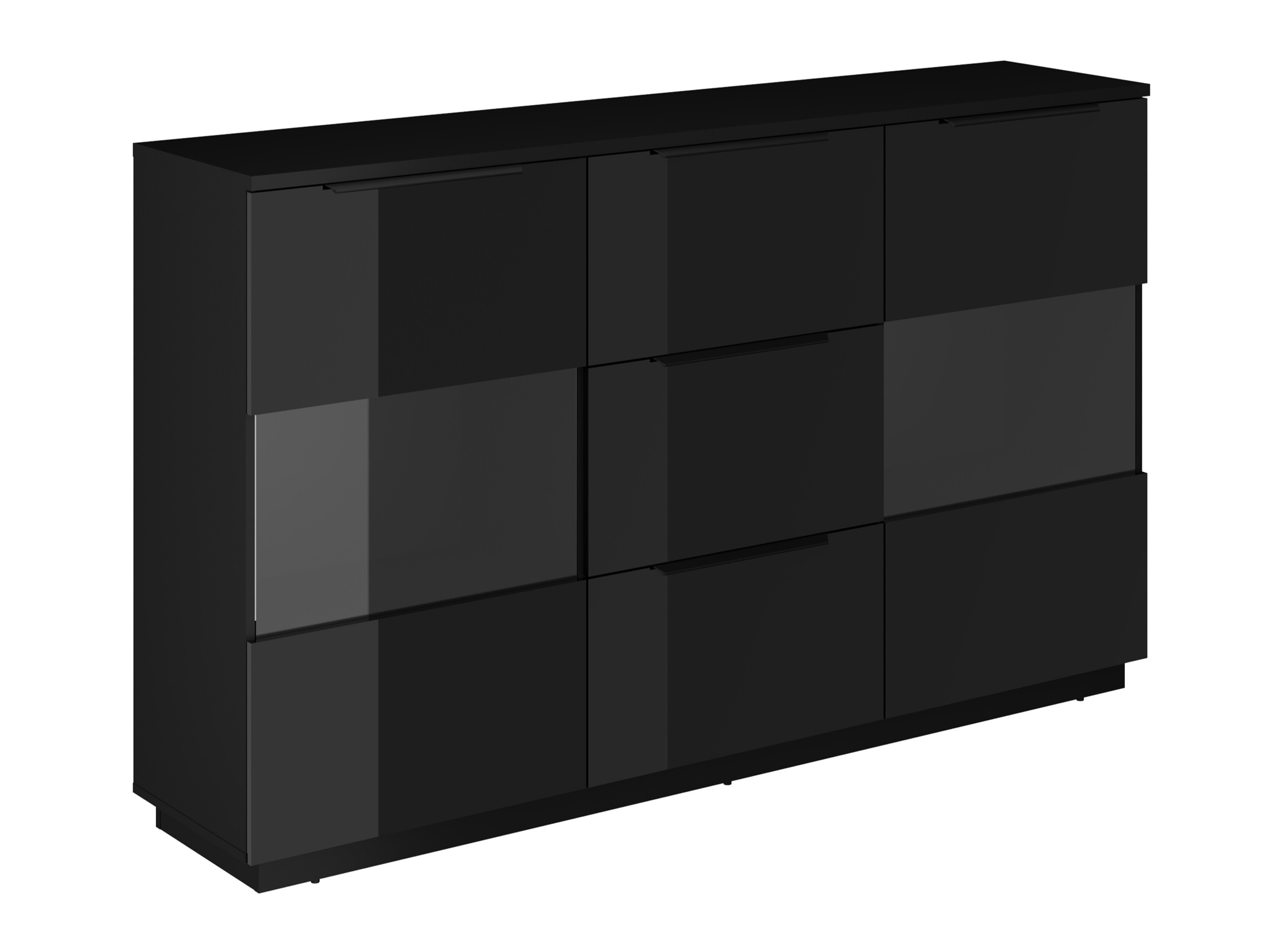 Comodă Talevaro 105 (Negru + Negru lucios)